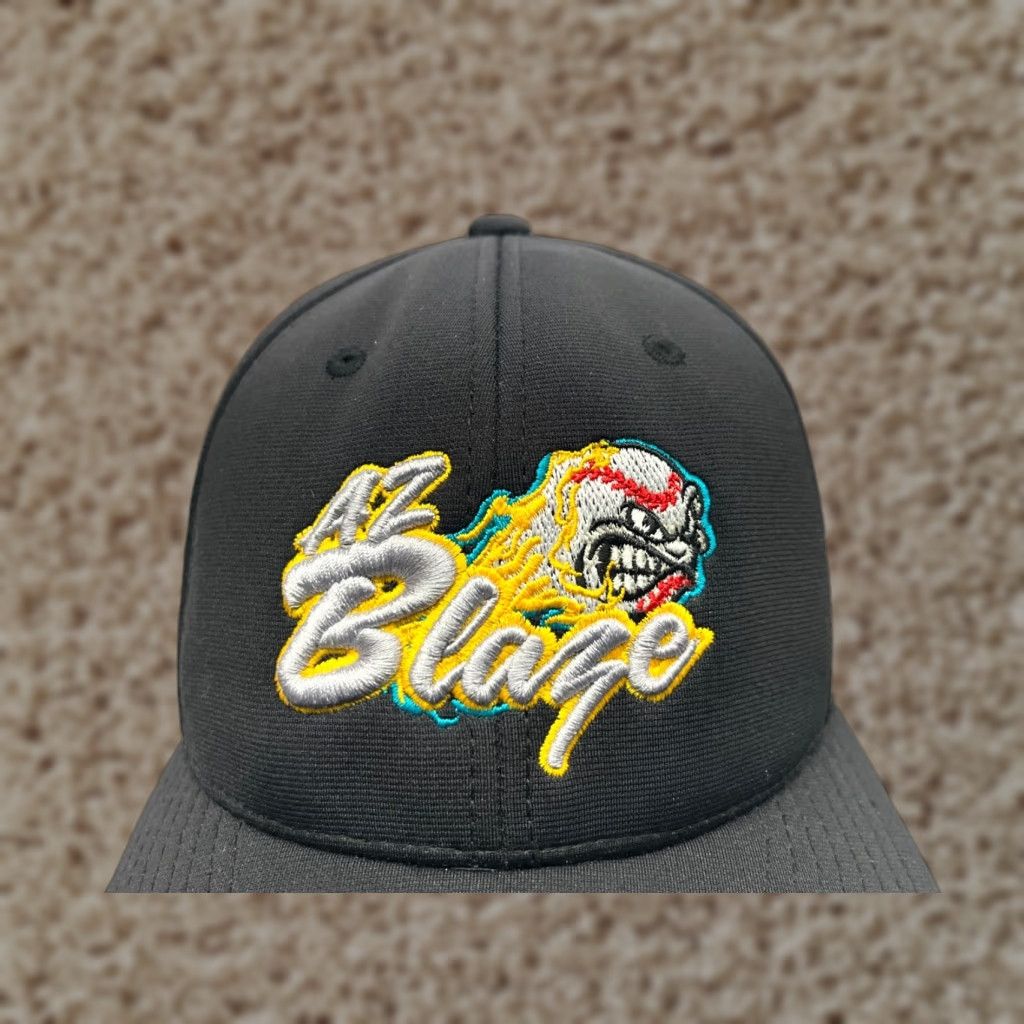 Vintage AZ Blaze Fastpitch Softball Hat Cap Fitted Adult Medium Black Polyester Blend Size 40R - 1 Thumbnail