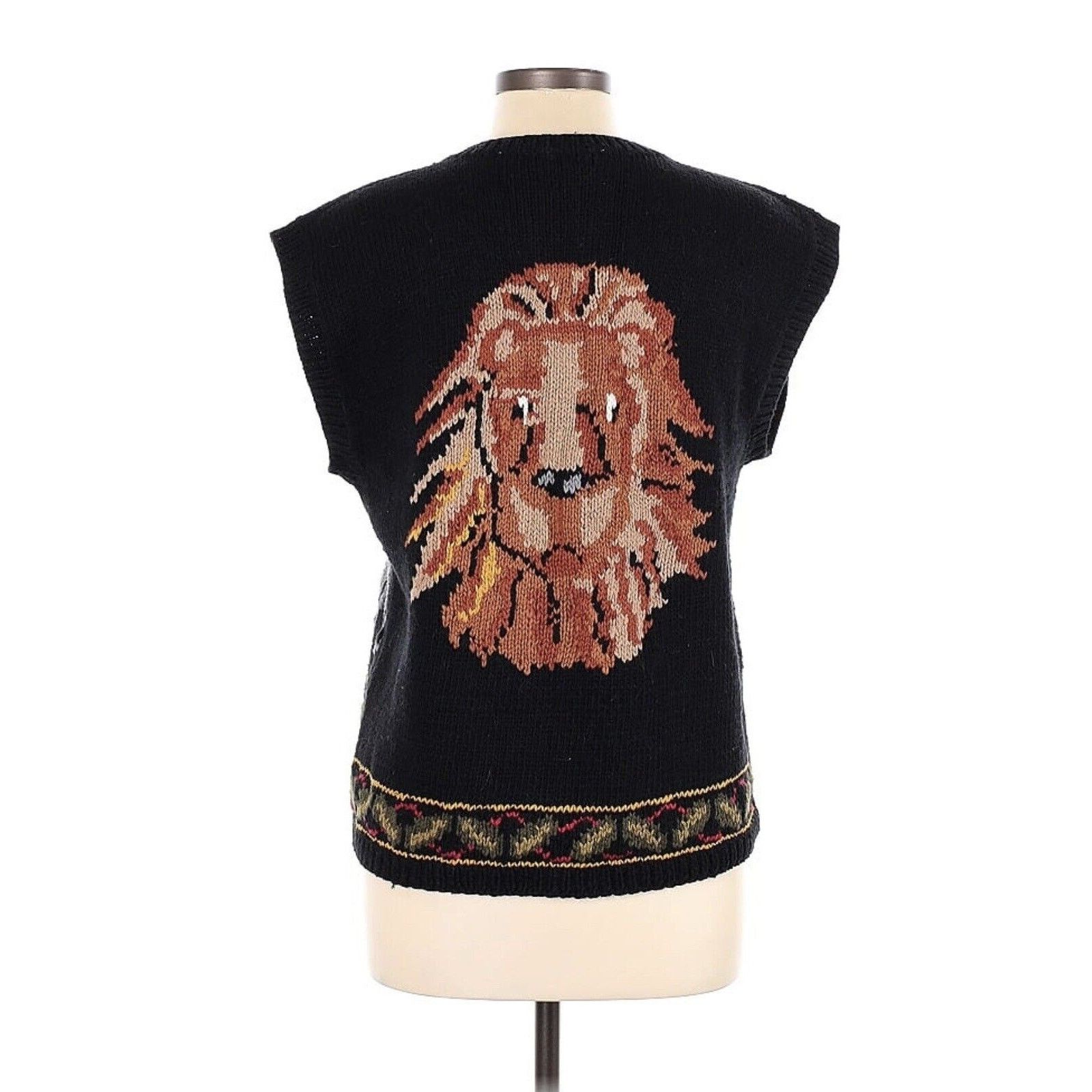 Vintage Le Comte Zoo Safari Vet Elephant Lion Giraffe Sweater Vest L Size L / US 10 / IT 46 - 2 Thumbnail