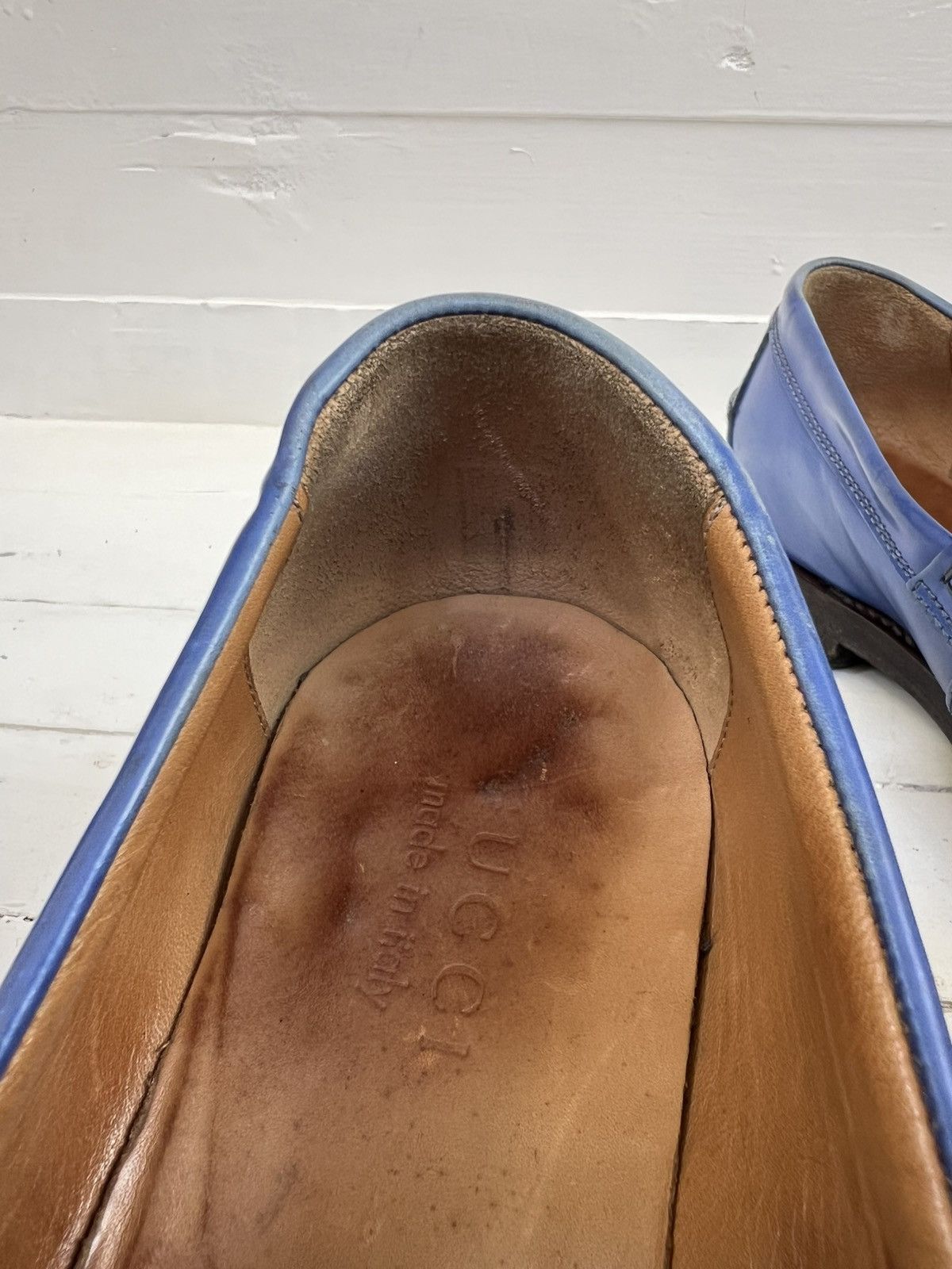 Gucci Gucci Men’s Blue Leather Goodyear Welt Penny Loafers Size US 8 / EU 41 - 12 Thumbnail