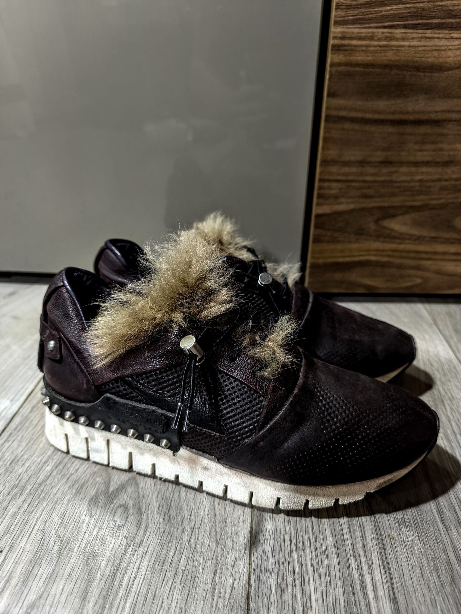 A.S.98 A.S.98 Denastar leather sneakers fur detailed studded Size US 10 / IT 40 - 6 Thumbnail