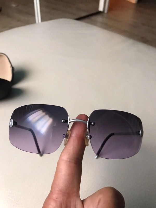 Chanel Sunglasses 4032 Rhinestone Logo Rimless Vintage 4017