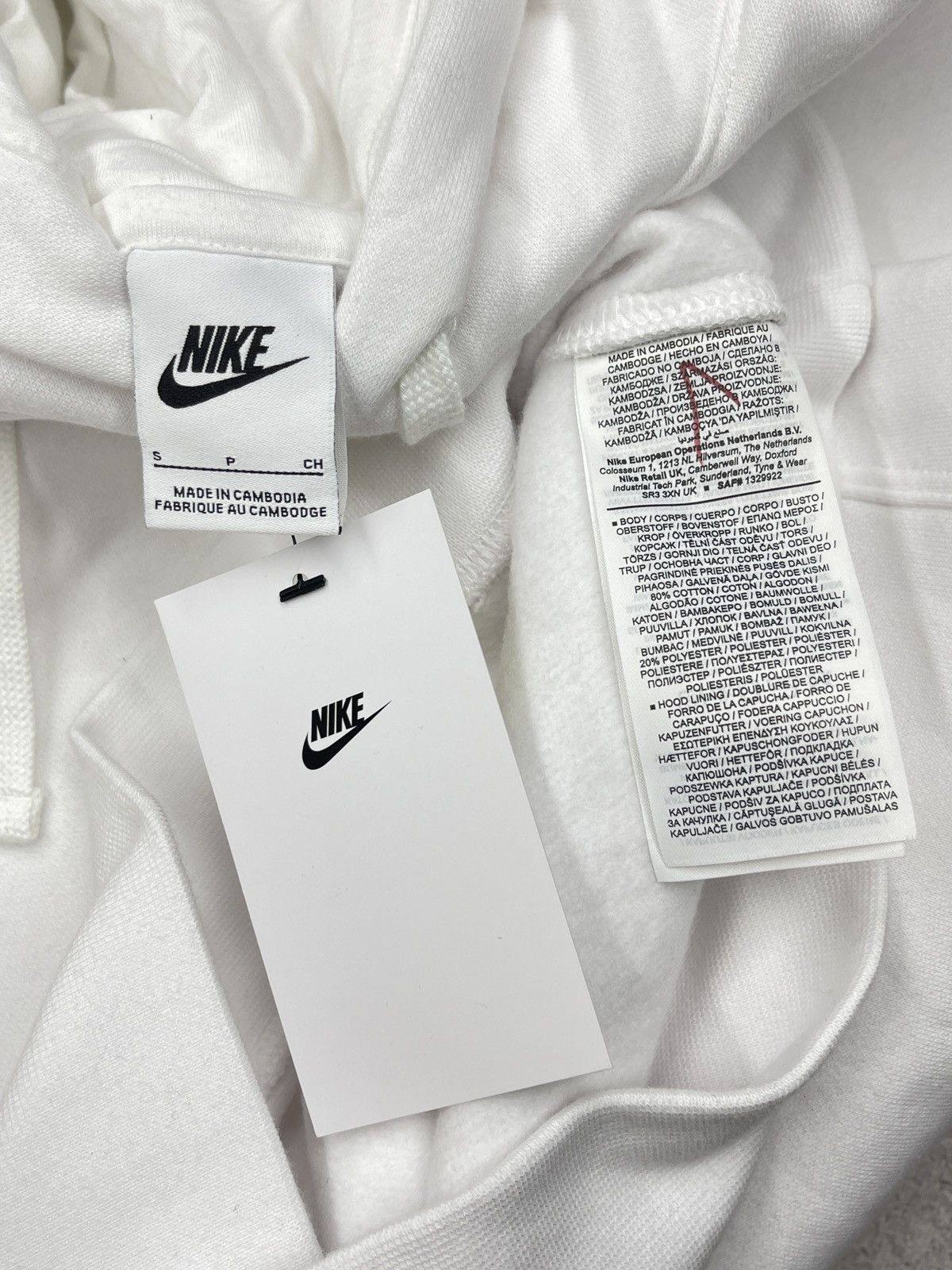 Nike New Mens Nike NSW Club White Hoodie Drill Y2K ACG TECH Size US S / EU 44-46 / 1 - 6 Thumbnail