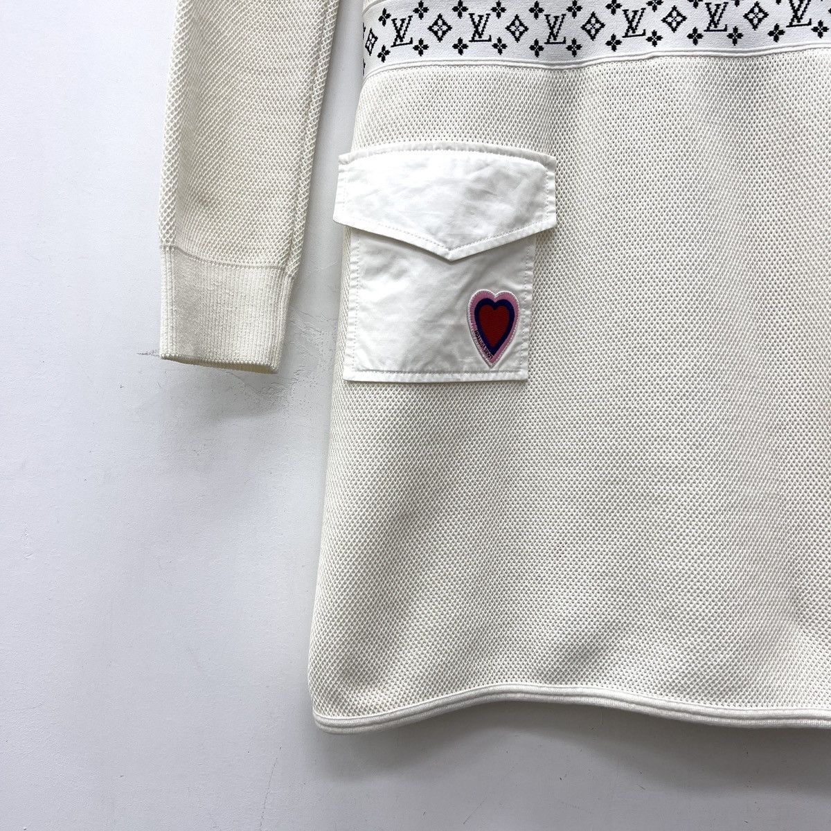 Louis Vuitton Louis Vuitton Off-white Card Long Sleeve Knit Dress K26WX Size S / US 4 / IT 40 - 5 Thumbnail