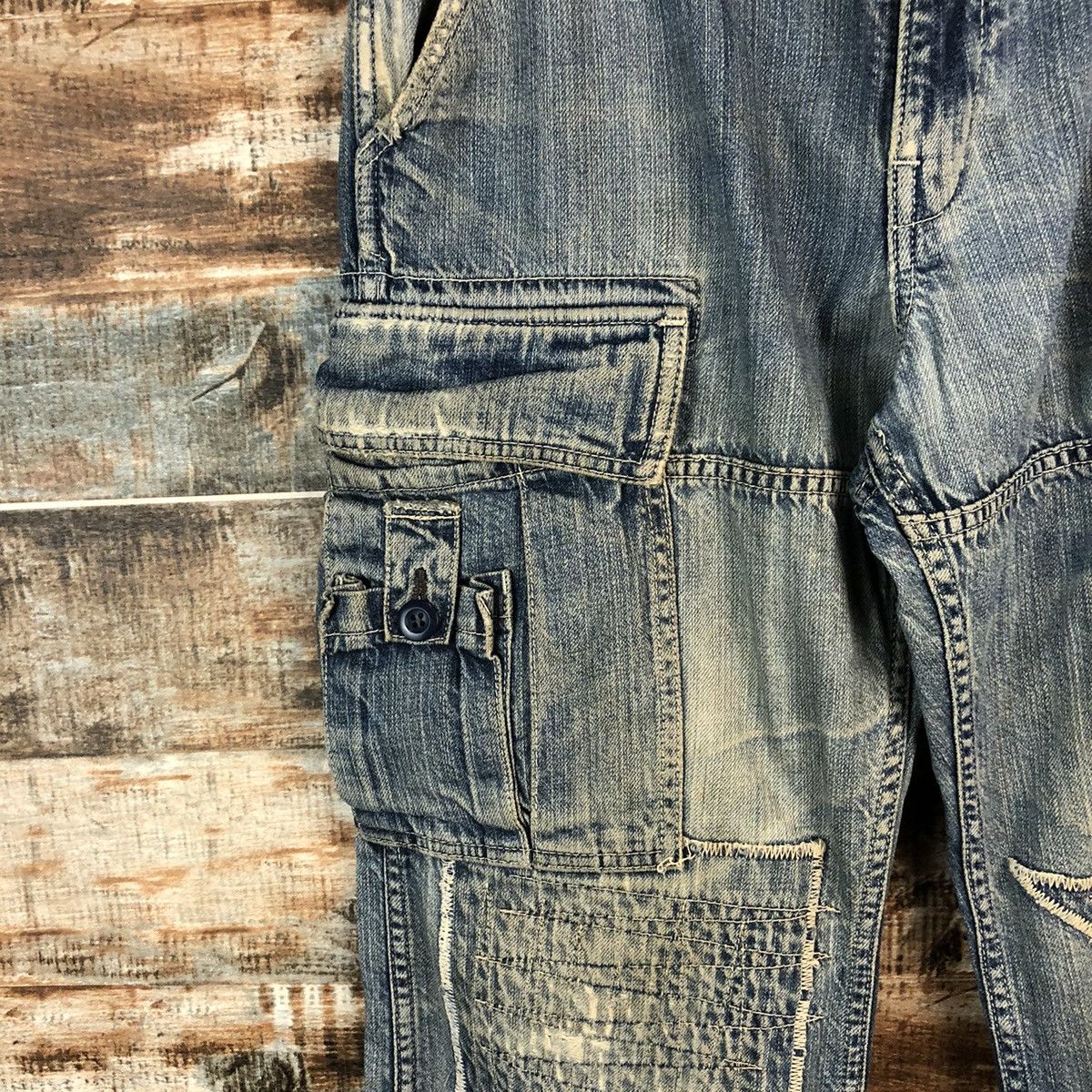 OVER THE STRiPES DLL Over The Stripes patchwork Blue Multipocket Pants #C632 Size US 30 / EU 46 - 9 Thumbnail