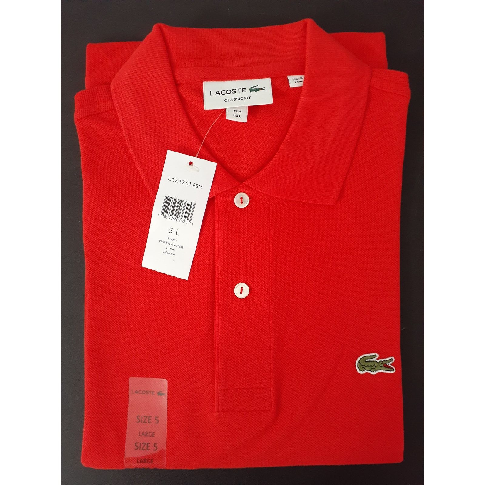 Lacoste Lacoste Men's Legacy Short Sleeve L.12.12 Pique Polo L Red Size US L / EU 52-54 / 3 - 2 Thumbnail