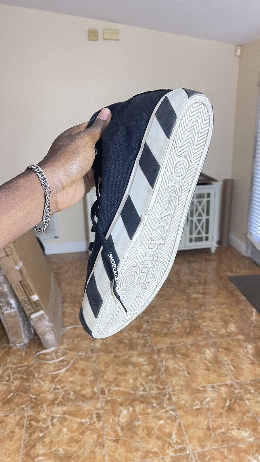 Off-White OFF-WHITE vulc mid canvas black and white Size US 13 / EU 46 - 8 Thumbnail