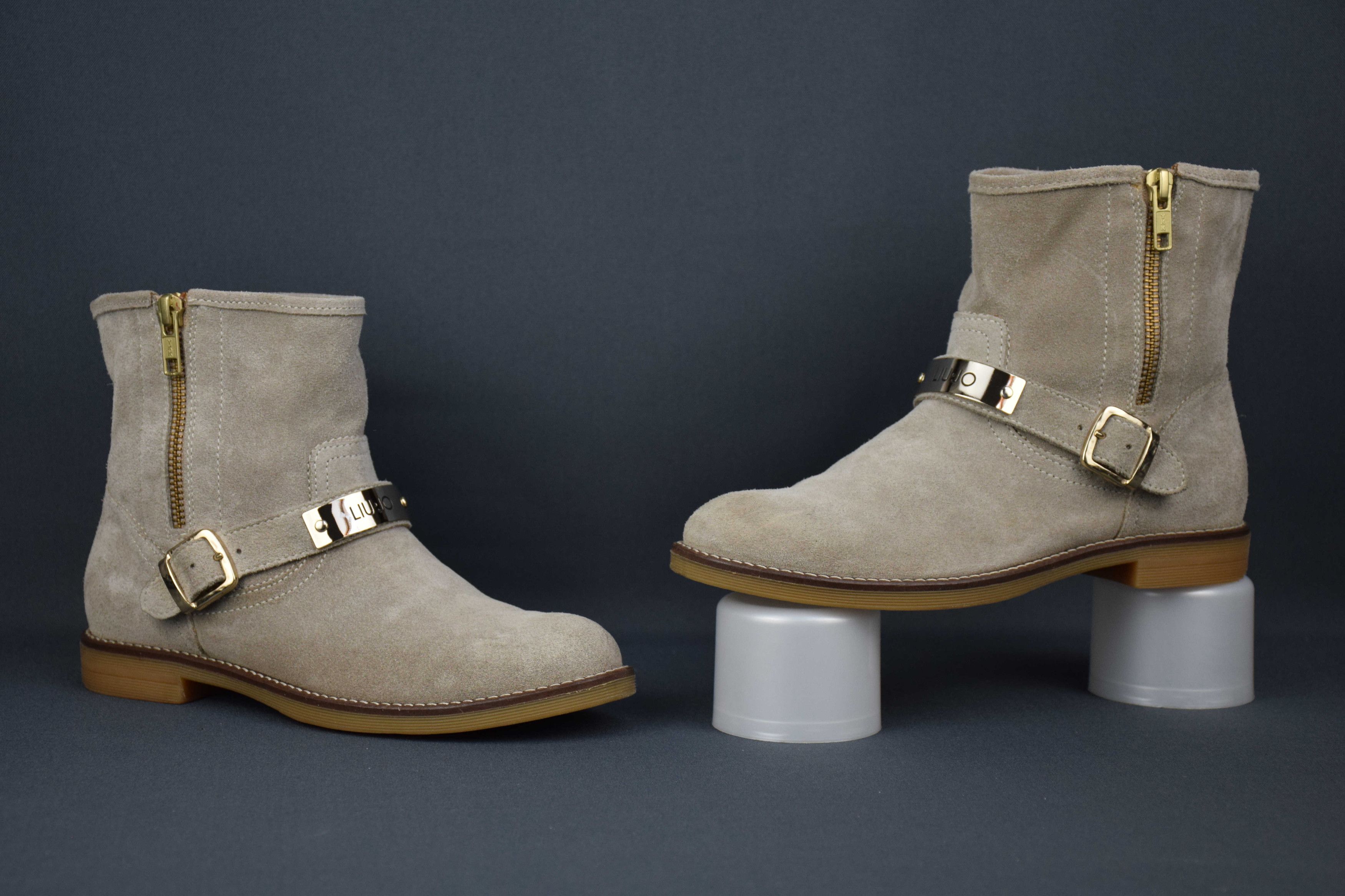 Designer × Liu Jo Liu Jo Moto Boots Suede Combat Booties Shoes US 5 UK 2 EU 35 Size US 5 / IT 35 - 5 Thumbnail