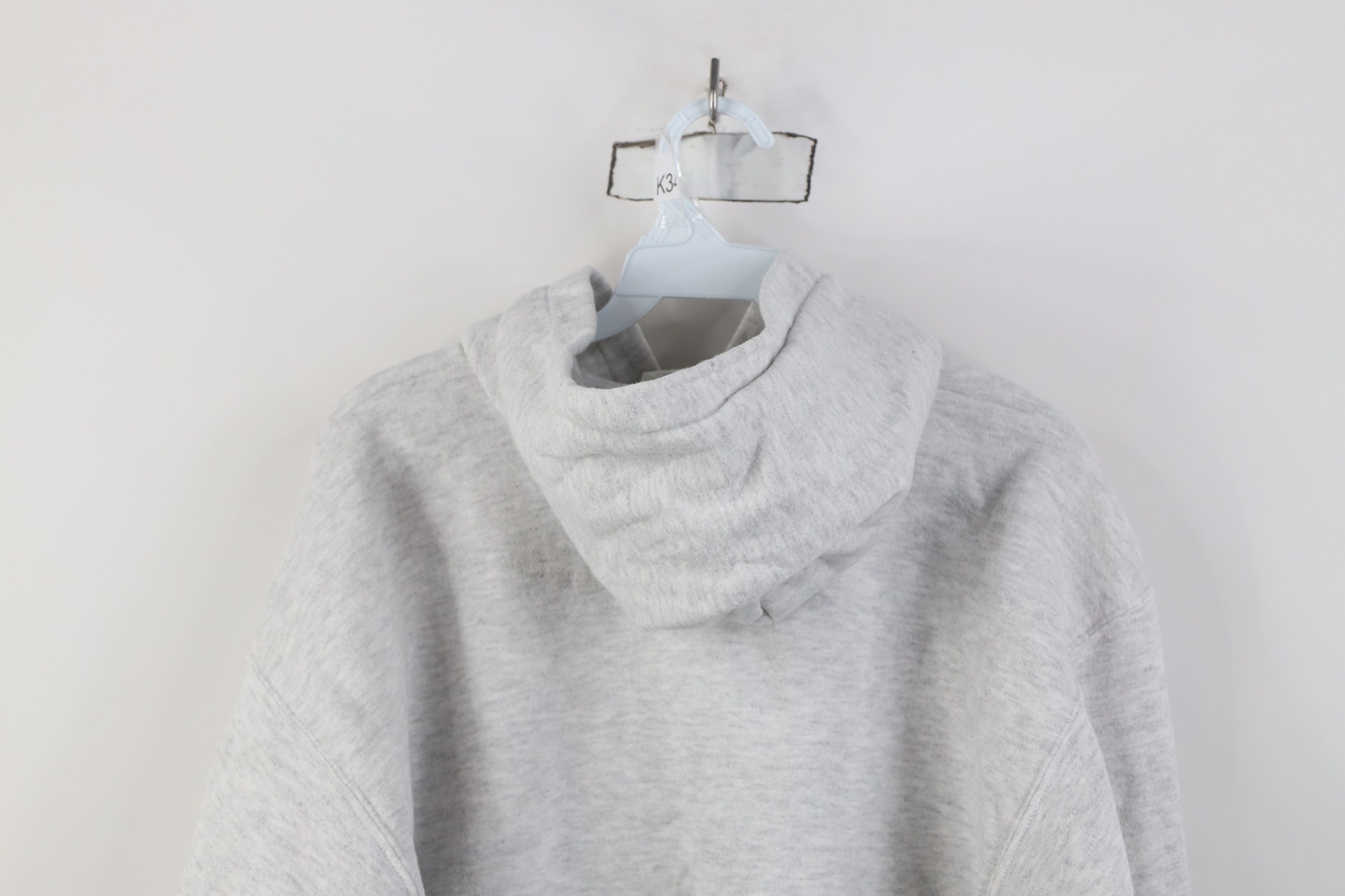 Vintage Vintage 90s Streetwear Blank Hoodie Sweatshirt Heather Gray Size US L / EU 52-54 / 3 - 11 Thumbnail