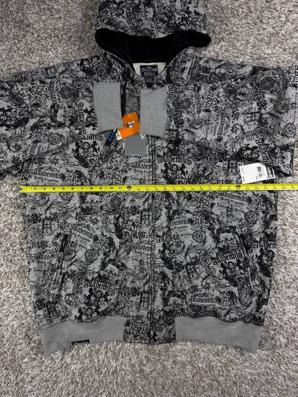 Akademiks Vintage Akademiks Y2K Gothic All Over Print Hoodie Hip Hop Size US XXL / EU 58 / 5 - 8 Thumbnail