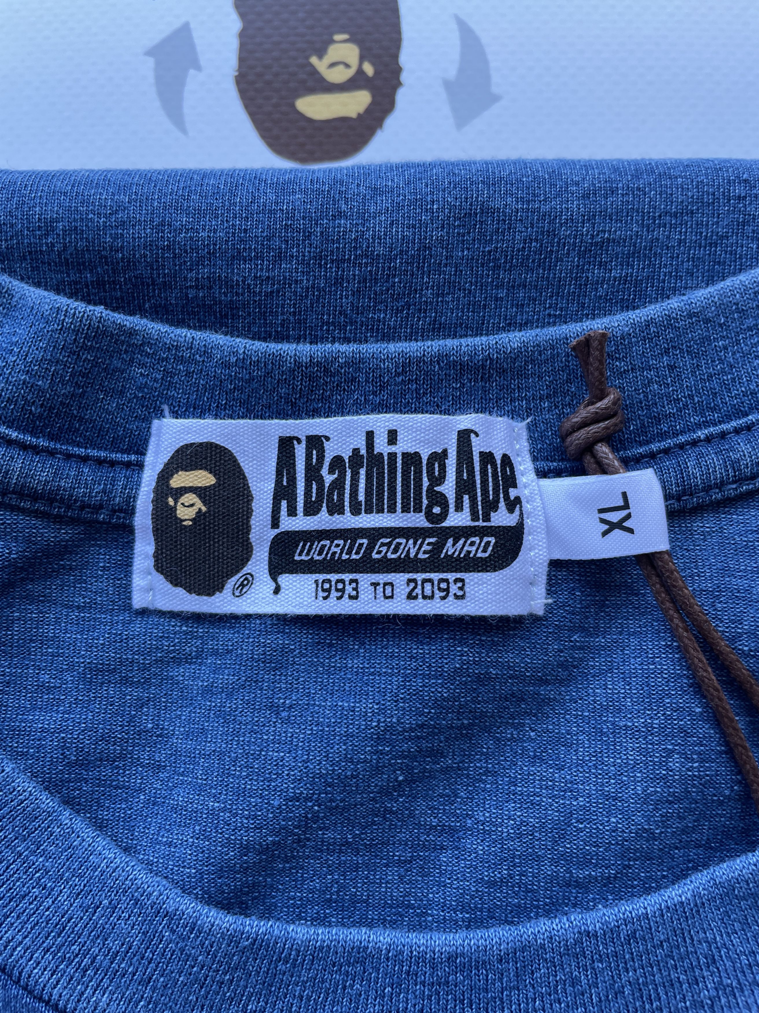 Bape BAPE APE HEAD INDIGO TEE Size US XL / EU 56 / 4 - 6 Thumbnail