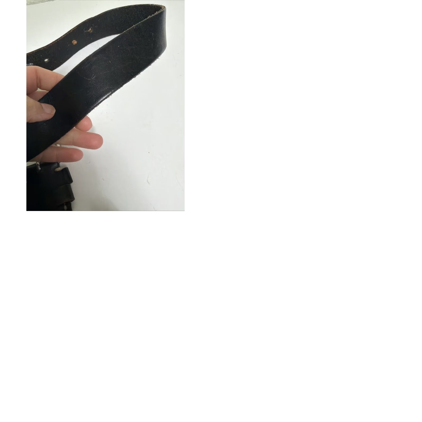 Gap VINTAGE Gap Black Leather Belt Double Metal Loop Flaw Holes Size 34” Women's Small S Metal 34” Belt Women Gap Black Leather Belt 90s Y2K Size ONE SIZE - 10 Thumbnail