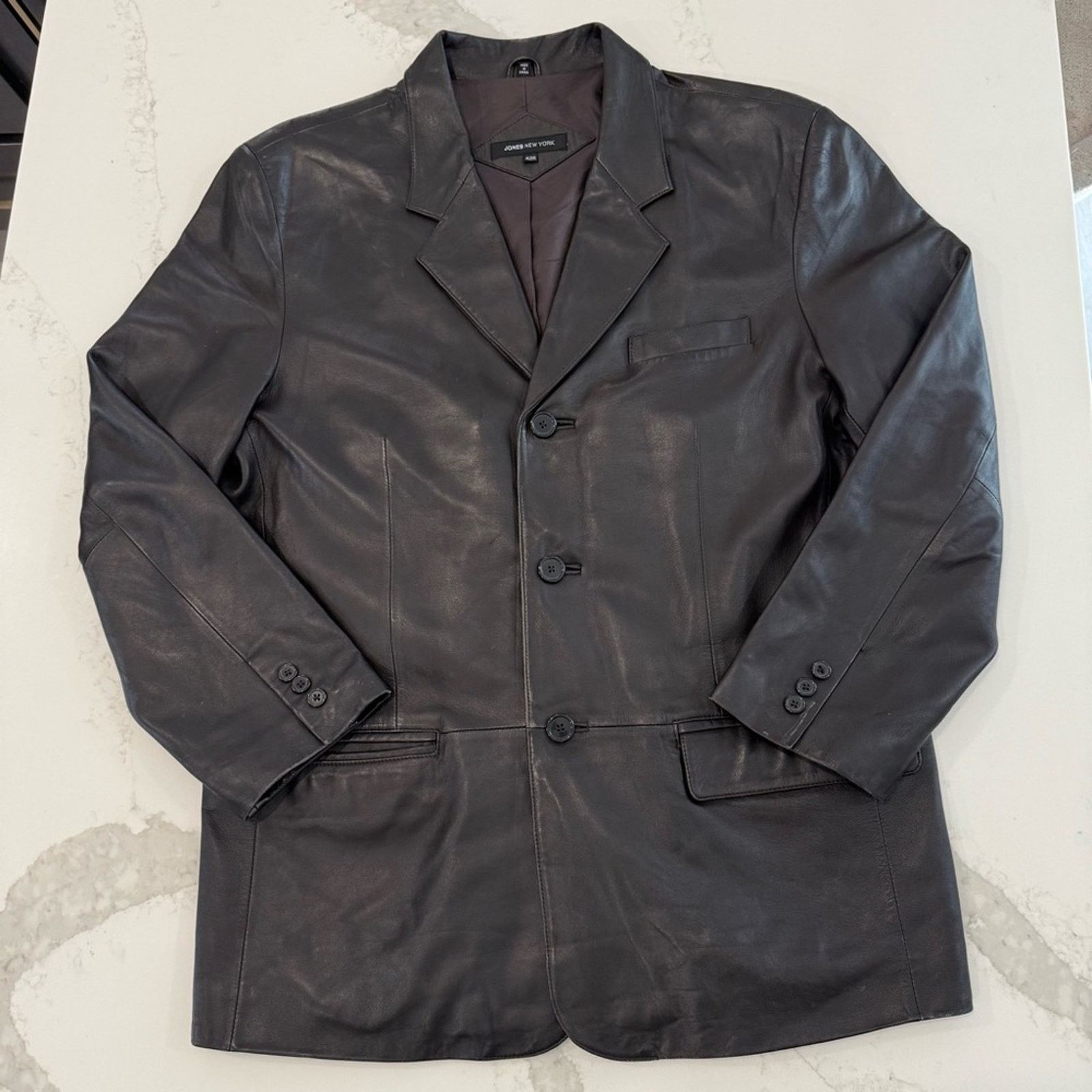 Jones New York Jones New York Genuine Leather Button Jacket Coat Mens 42R Size US L / EU 52-54 / 3 - 1 Thumbnail