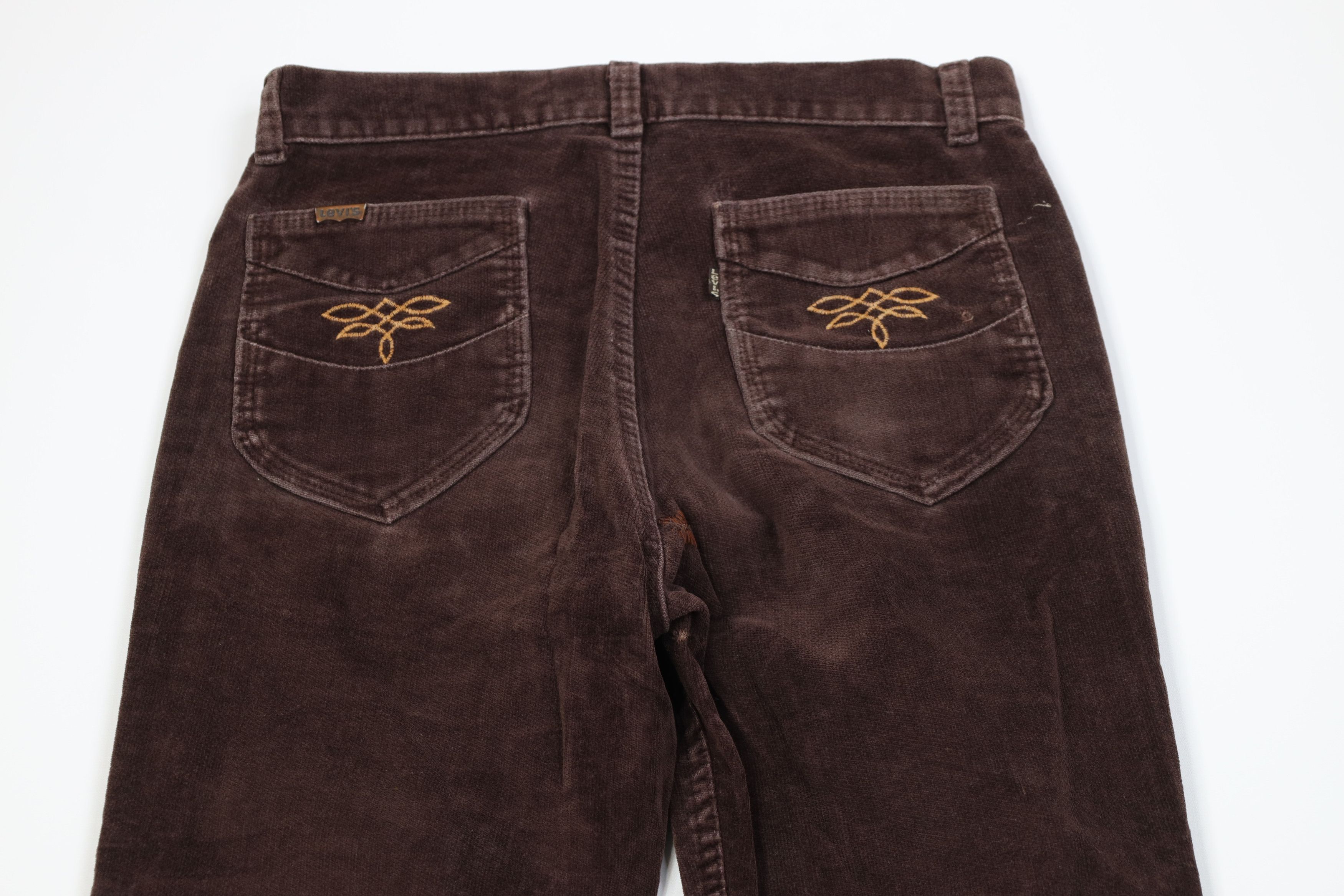 Levi's Vintage 70s Levis Velour Corduroy Wide Leg Pants Brown USA Size US 30 / EU 46 - 11 Thumbnail