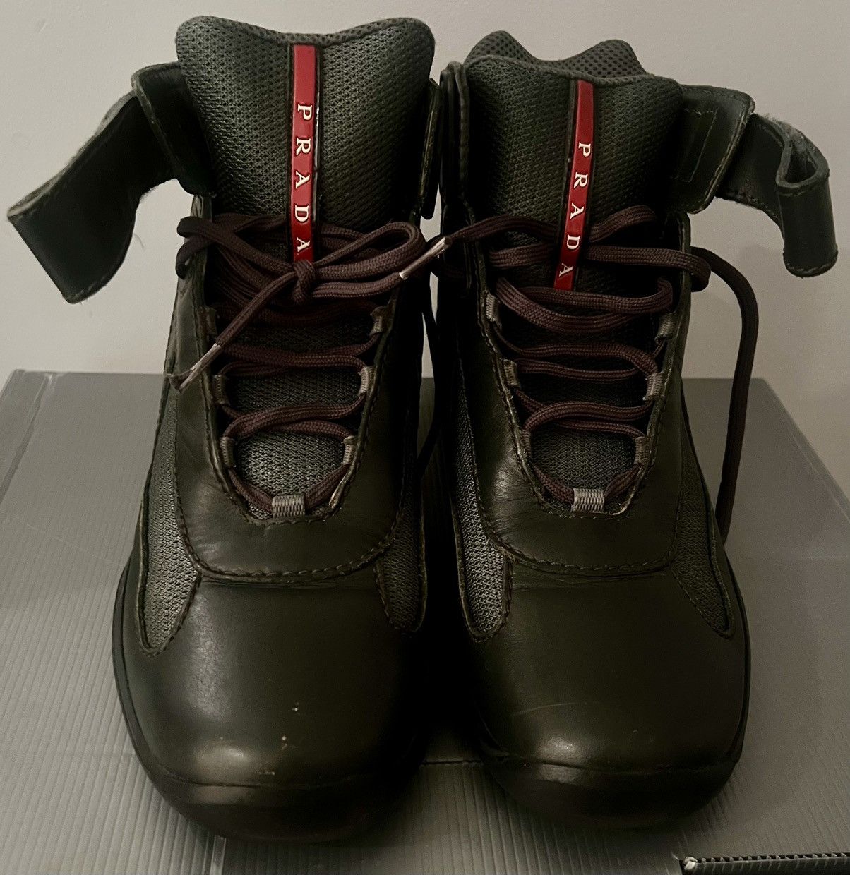 Prada Authentic Prada America’s Cup army green sneakers rare 8.5 Size US 9.5 / EU 42-43 - 2 Thumbnail