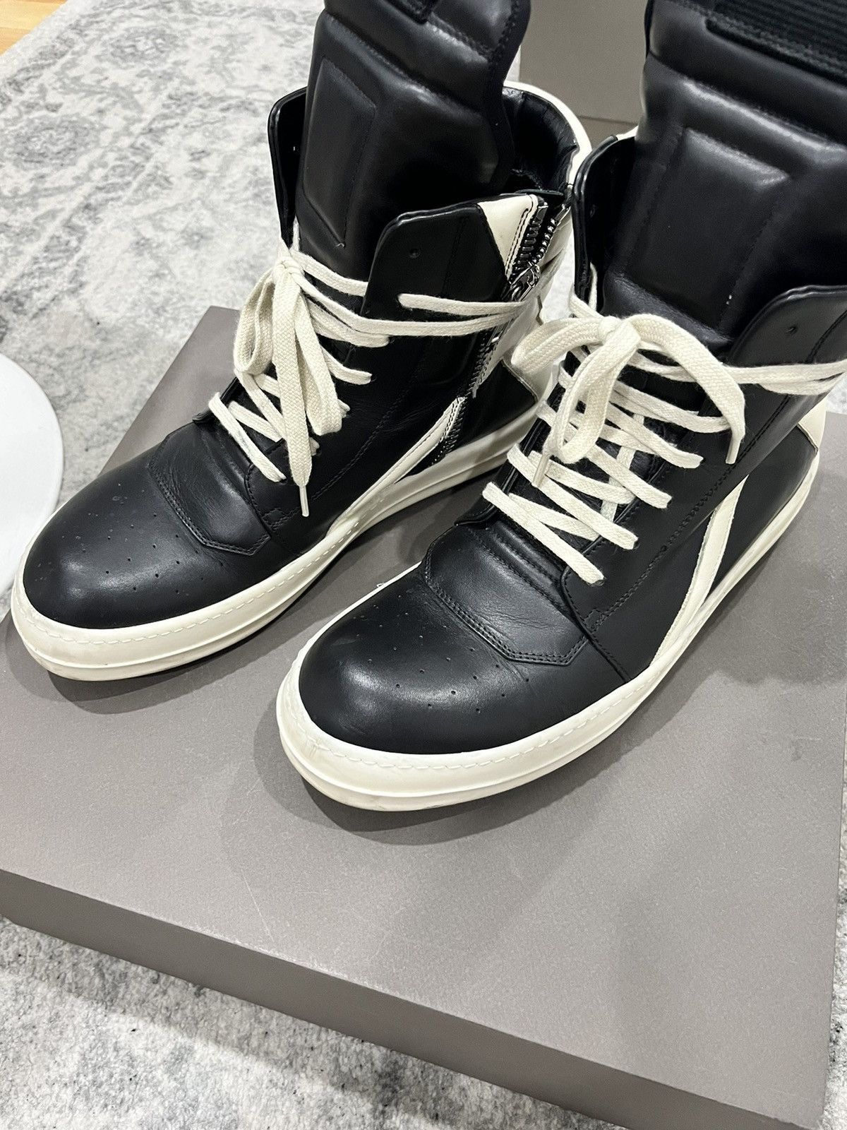 Rick Owens Black Milk Geobasket Size US 8 / EU 41 - 5 Thumbnail