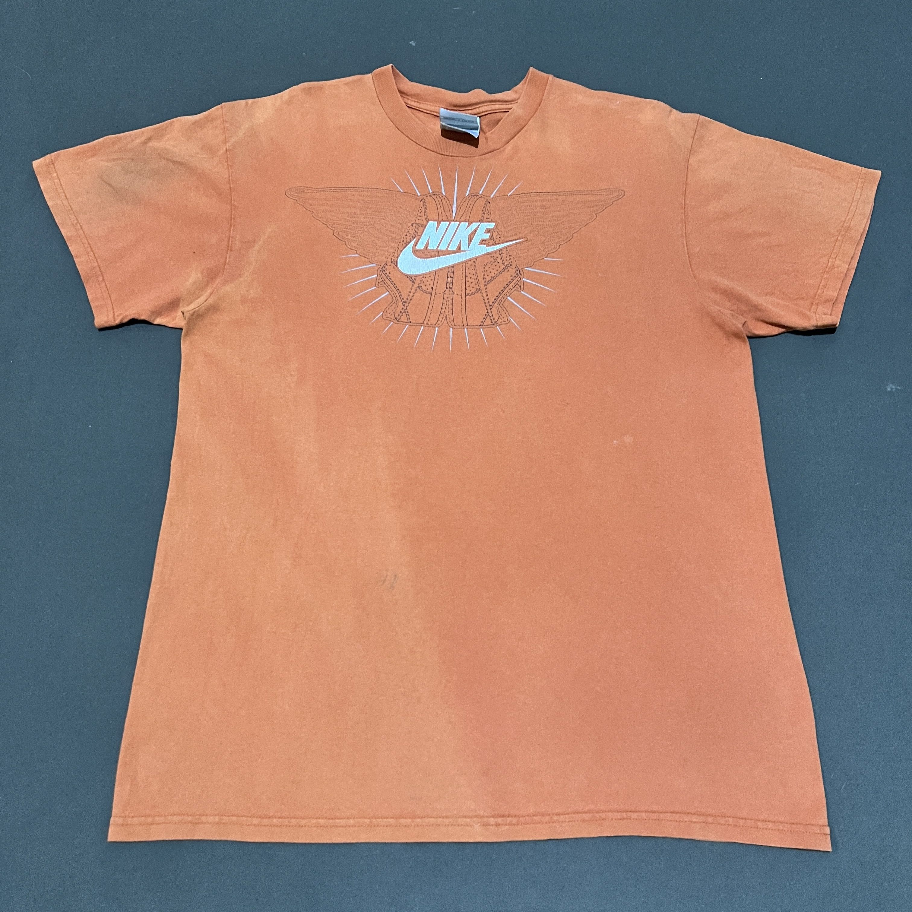 Nike × Vintage Vintage Y2K Nike Orange Tee Faded Size US L / EU 52-54 / 3 - 2 Thumbnail