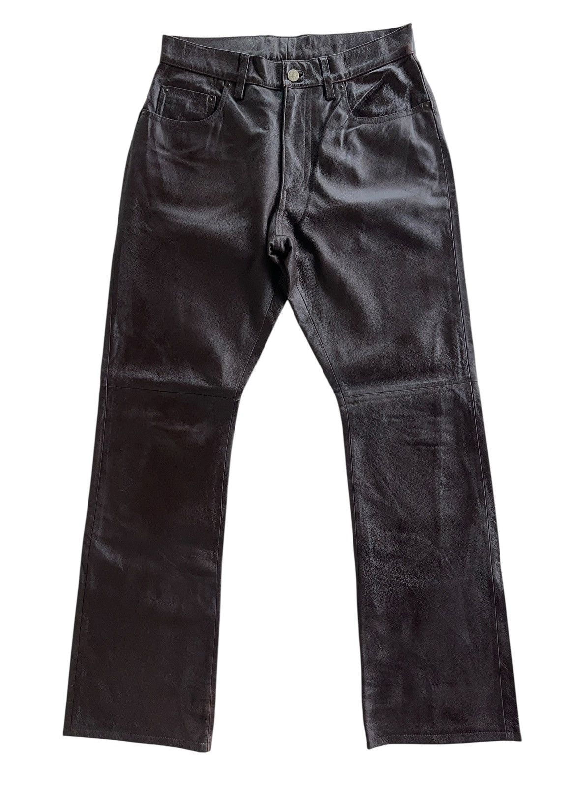PPFM PPFM Dark Brown Leather Pants Size US 28 / EU 44 - 1 Thumbnail