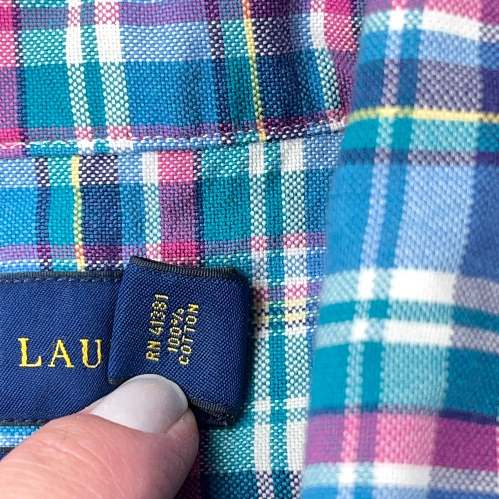 Ralph Lauren Ralph Lauren Shirt Men 2XL Blue Pink Plaid Oxford Classic Fit Button-Down Casual Multi-Season Mens Size US XXL / EU 58 / 5 - 7 Thumbnail