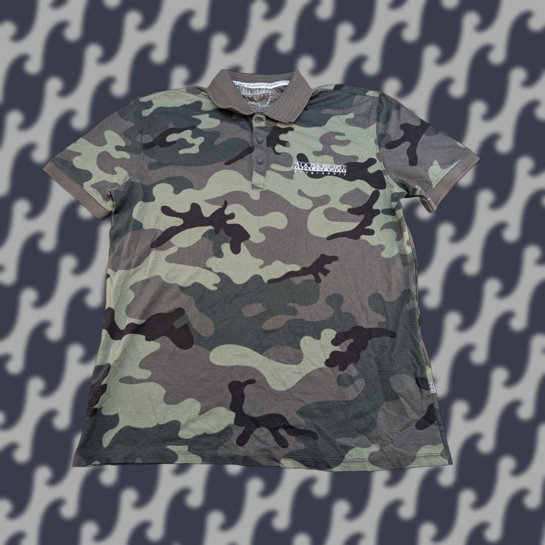 Napapijri Napapijri Polo Shirt Mens Size M Camo Military Camouflage Short Sleeves Size US M / EU 48-50 / 2 - 1 Thumbnail