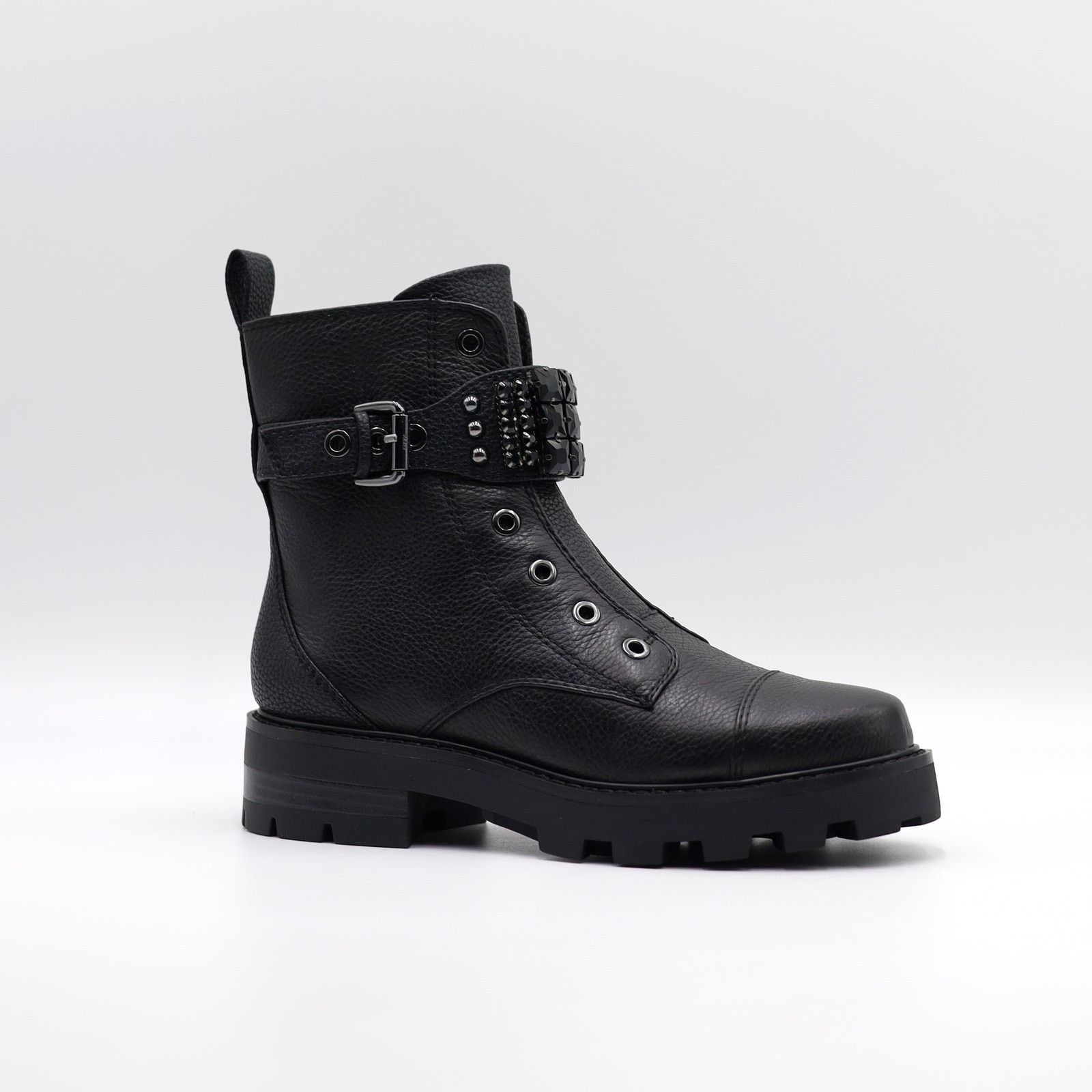 Karl Lagerfeld Karl Lagerfeld Paris Women Black Leather Combat Booties 6M Size US 6 / IT 36 - 1 Thumbnail