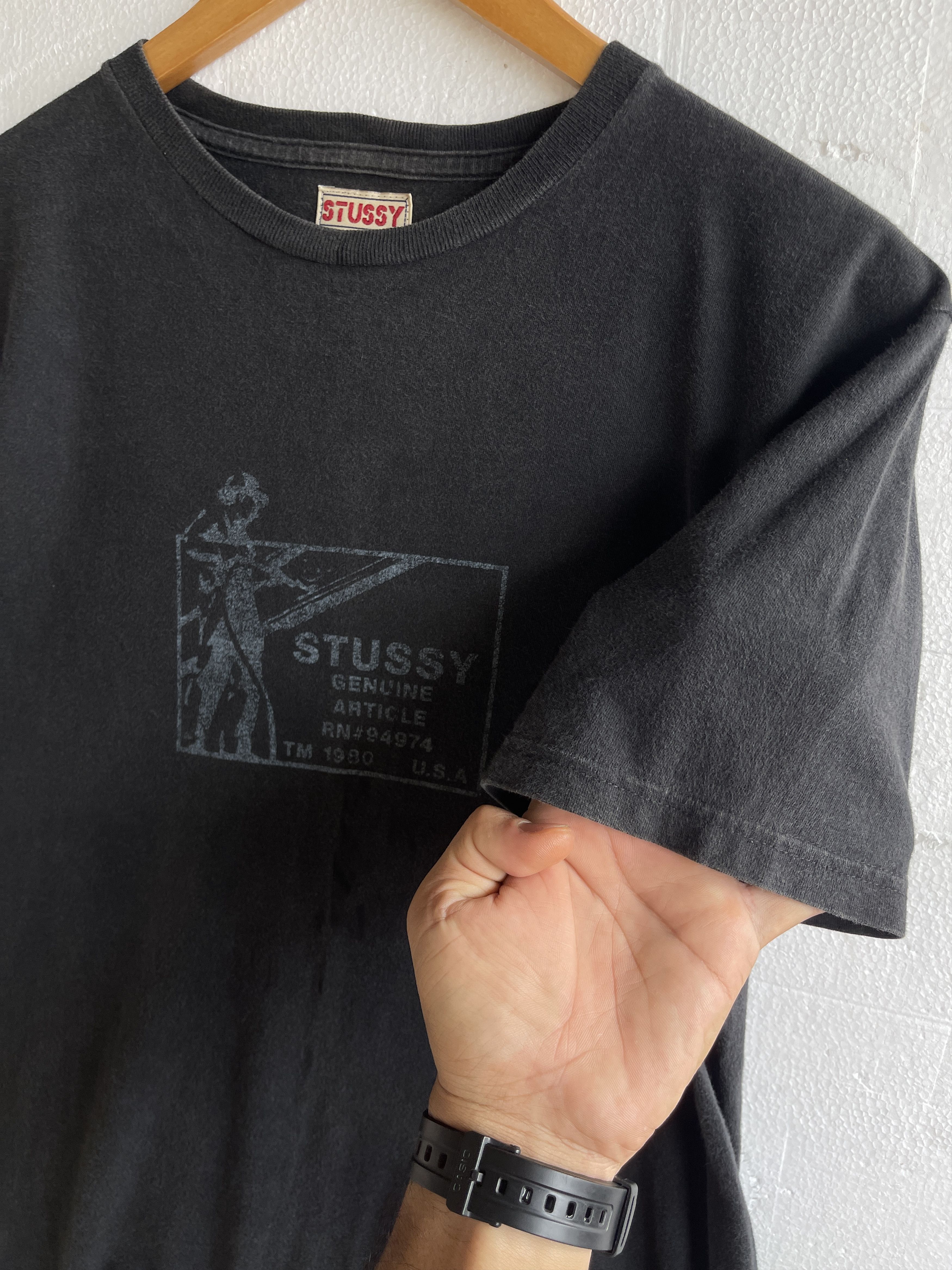 Stussy Vintage90s🔥Stussy Genuine Article🔥Box Logo Faded Black Tee Size US M / EU 48-50 / 2 - 3 Thumbnail