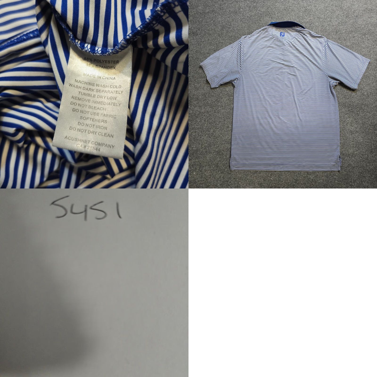 Footjoy FootJoy Polo Shirt Mens L Blue Striped Performance Golf Stretch Casual - Classic Polo Shirt Mens L Blue Striped FootJoy Golf Polo Size US L / EU 52-54 / 3 - 8 Thumbnail