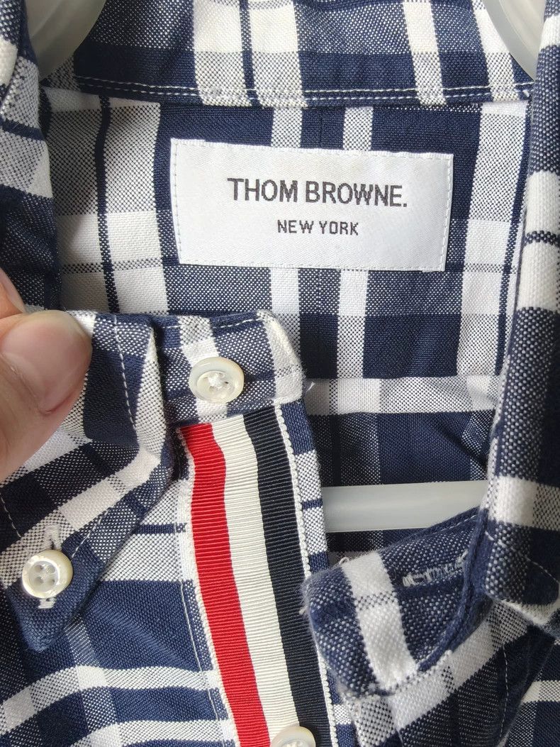 Thom Browne Thom Browne Blue and white checkered shirt Size US S / EU 44-46 / 1 - 6 Thumbnail
