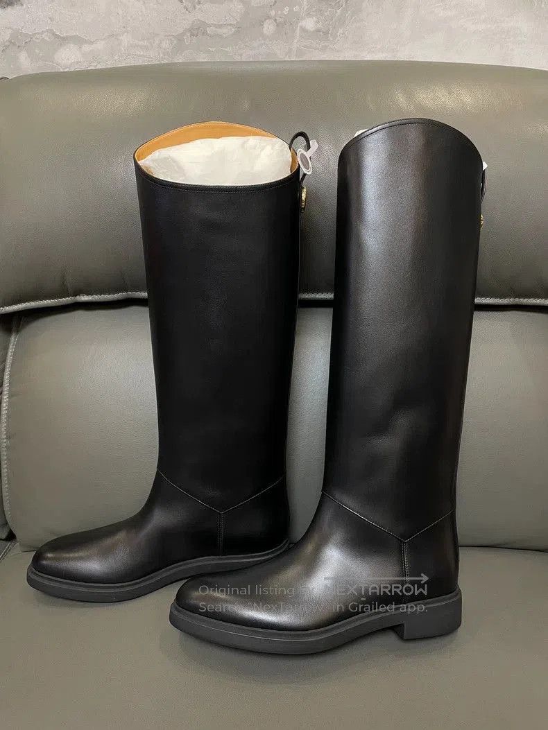 Loro Piana Loro Piana Black Leather Knee-High Boots. Size US 8 / IT 38 - 2 Thumbnail