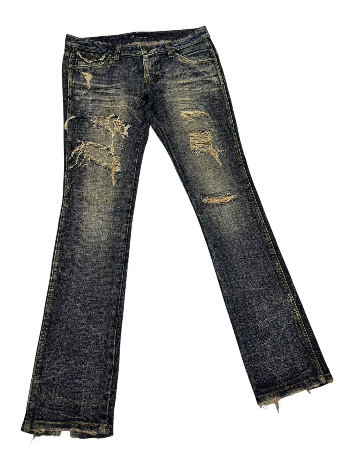 If Six Was Nine 🔥MARAXIA PUNK DISTRESS RUSTY JEANS SKINNY BOOTCUT DENIM Size 31" - 3 Thumbnail