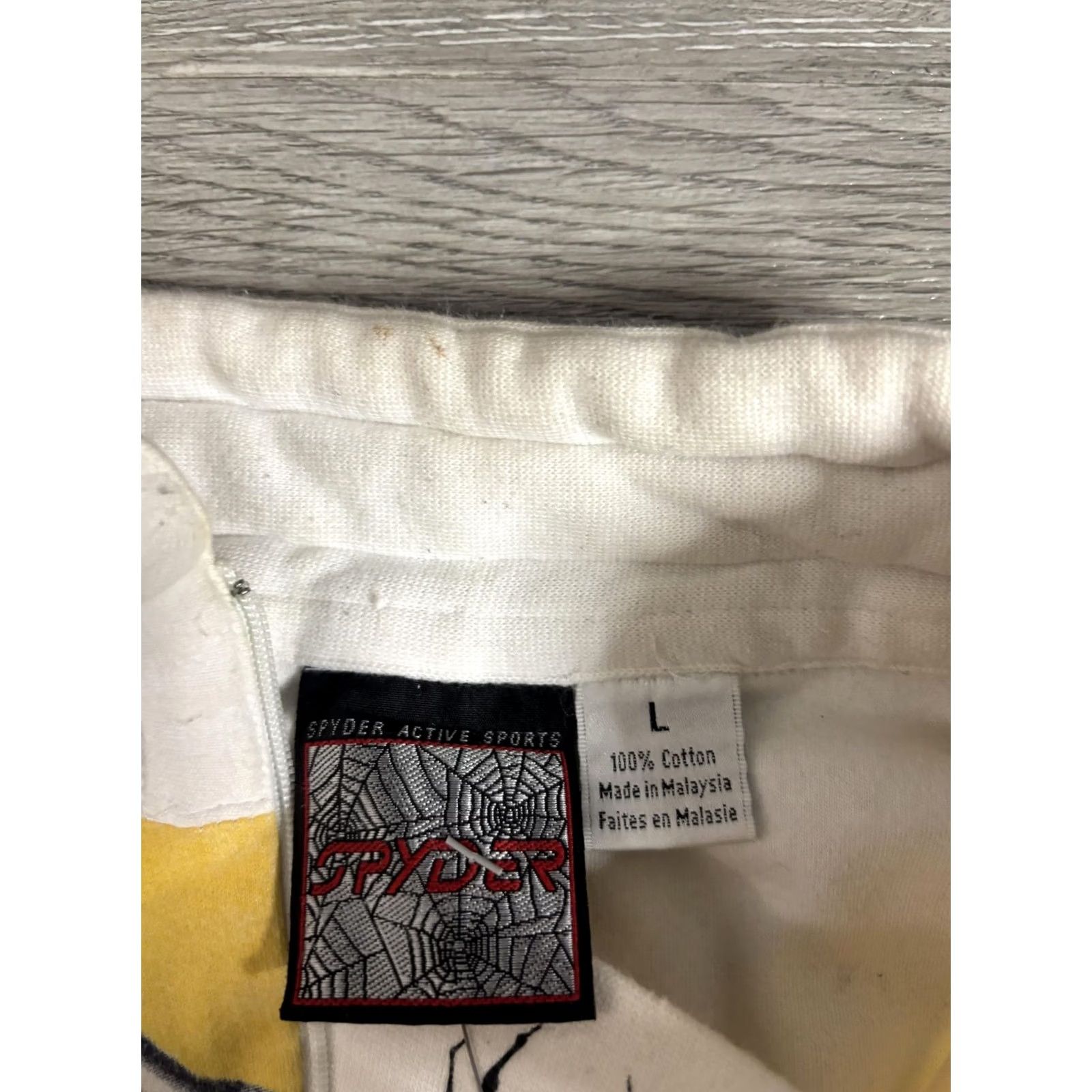 Spyder Spyder Shirt Mens L White Yellow 1/4 Zip Long Sleeve Ski Graphic Top Size US L / EU 52-54 / 3 - 3 Thumbnail