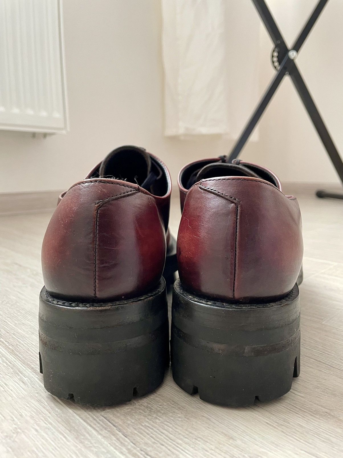 Prada Rare Prada FW13 Runaway Calfskin Burgundy Lug Sole Creepers Size US 9 / EU 42 - 17 Thumbnail
