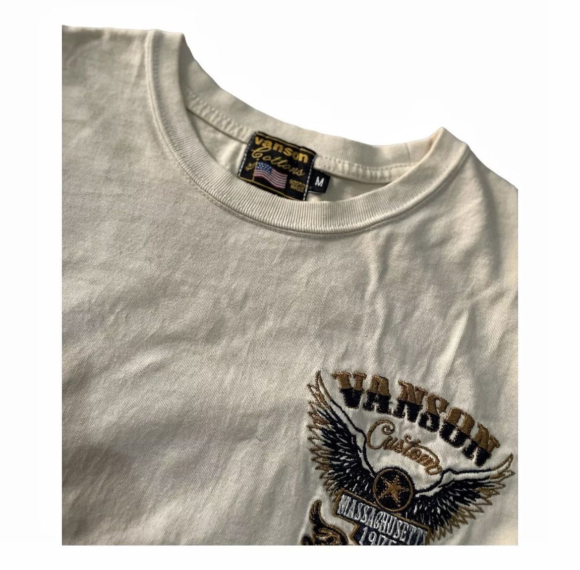 Vanson Leathers VANSON LEATHER Motorcycle Long Sleeve Tshirt Beige Size US M / EU 48-50 / 2 - 8 Thumbnail