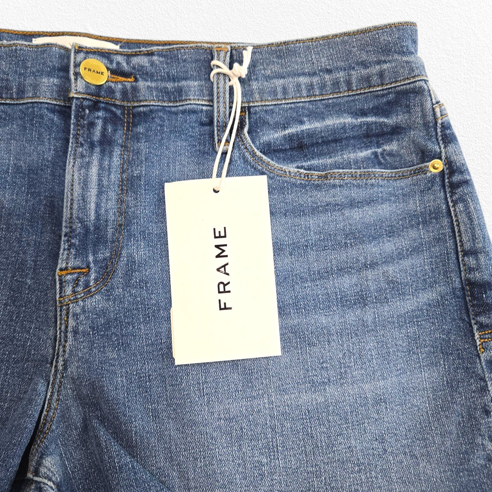 Frame FRAME Le Cutoff Denim Shorts Raw Hem Mid Rise Size 31 NWT Size 31" - 4 Thumbnail