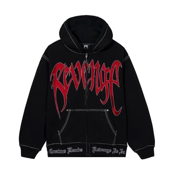 Revenge Revenge Bred Contrast Stitch zip up hoodie | Grailed