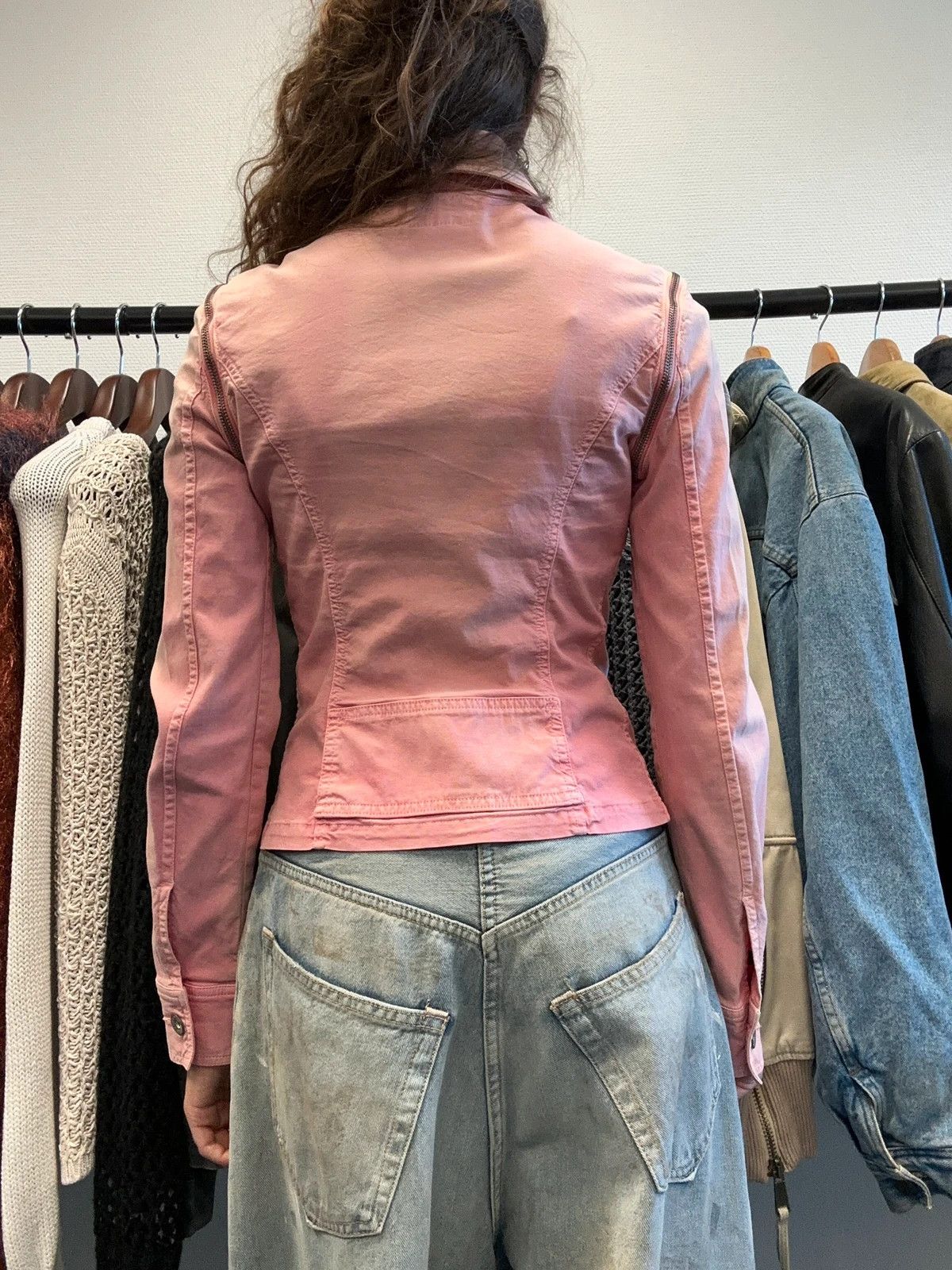 Dolce & Gabbana Dolce Gabbana SS2004 Detachable Pink Faded Zip Denim Jacket Size S / US 4 / IT 40 - 4 Thumbnail