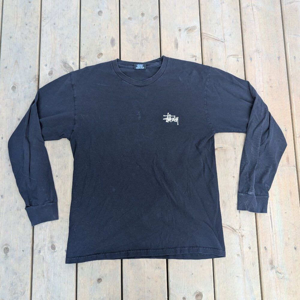 Stussy Stussy T-Shirt Men's M Black Graphic Long Sleeve Streetwear Size US M / EU 48-50 / 2 - 1 Thumbnail