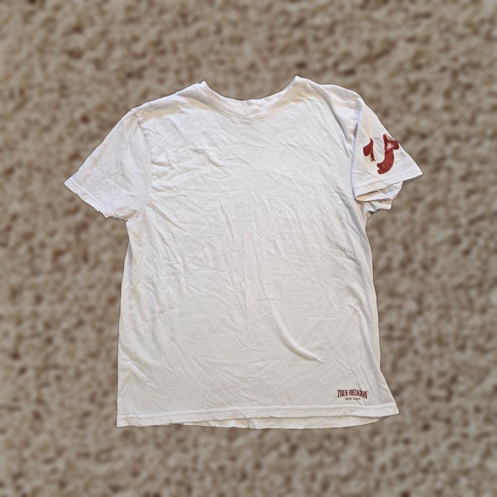 True Religion VINTAGE True Religion Shirt Mens Size L White Red Logo Short Sleeve Crew Neck Casual Size US L / EU 52-54 / 3 - 1 Thumbnail