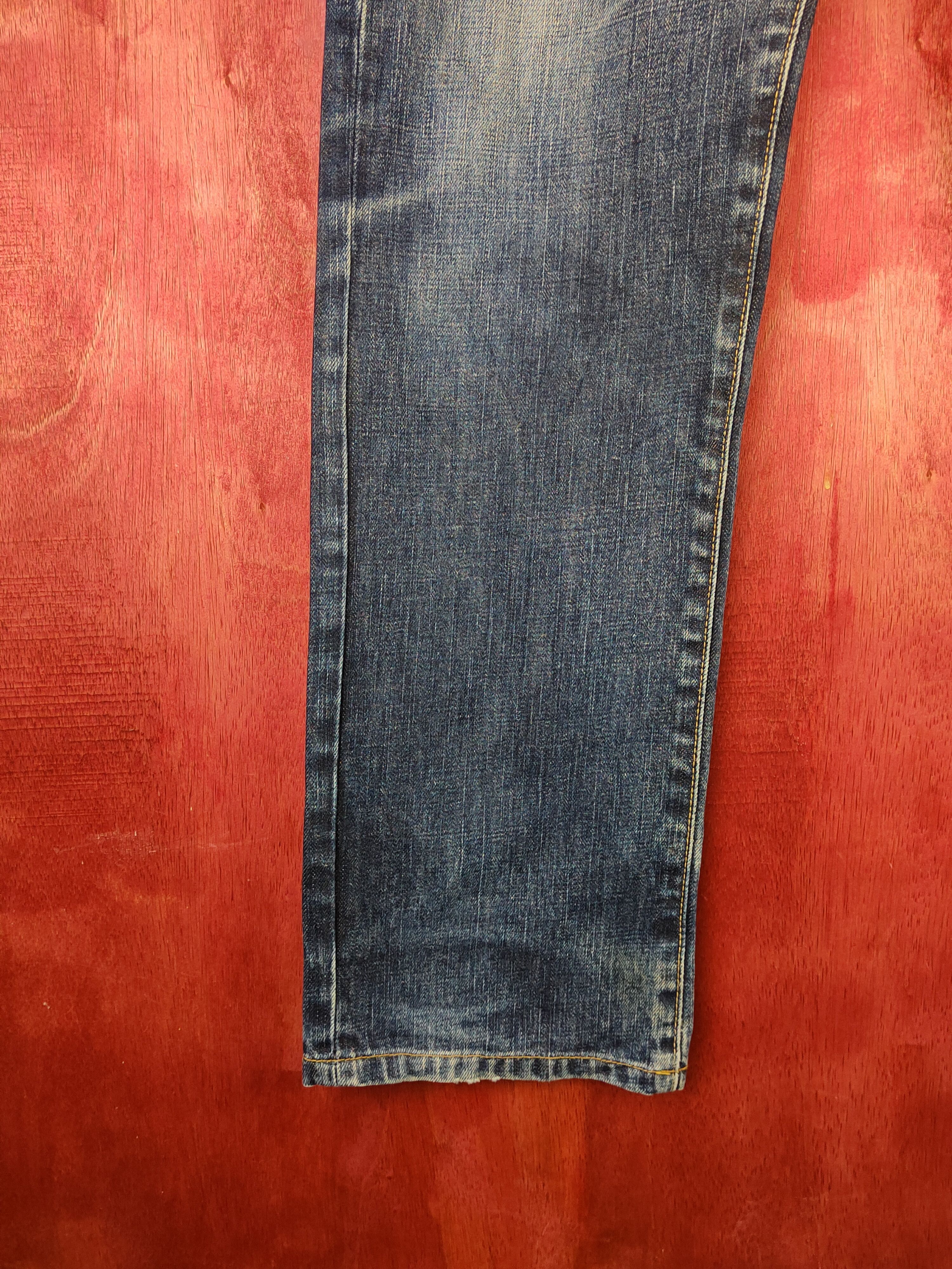 Japanese Brand Uniqlo Dark Blue Distressed Ripped Jeans #S1678 Size US 32 / EU 48 - 5 Thumbnail