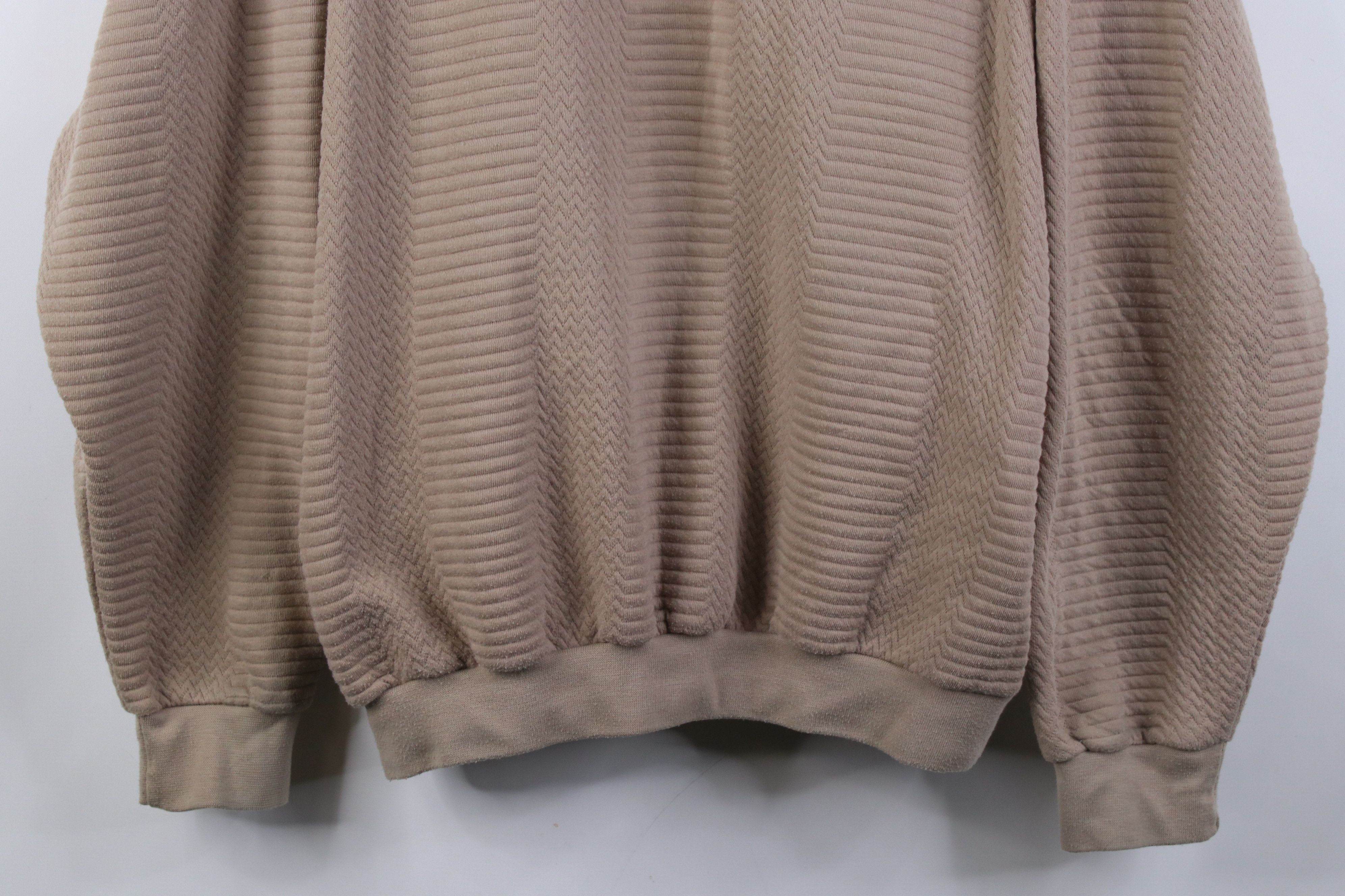 Vintage Vintage 90s Streetwear Textured Pullover Polo Shirt Beige Size US L / EU 52-54 / 3 - 3 Thumbnail