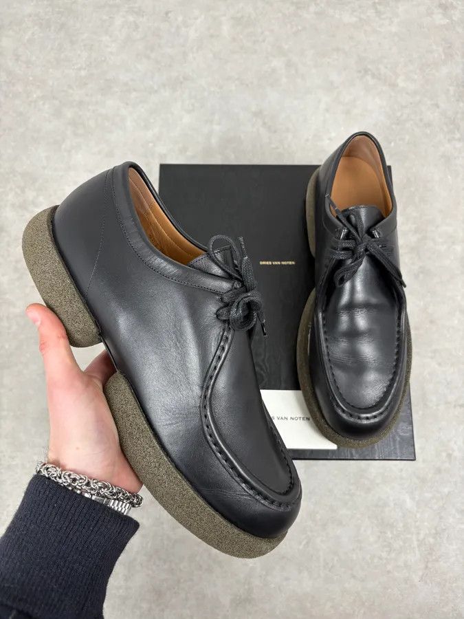 Dries Van Noten Dries Van Noten Black Classy Premium Leather Derby Shoes Size US 12 / EU 45 - 1 Thumbnail