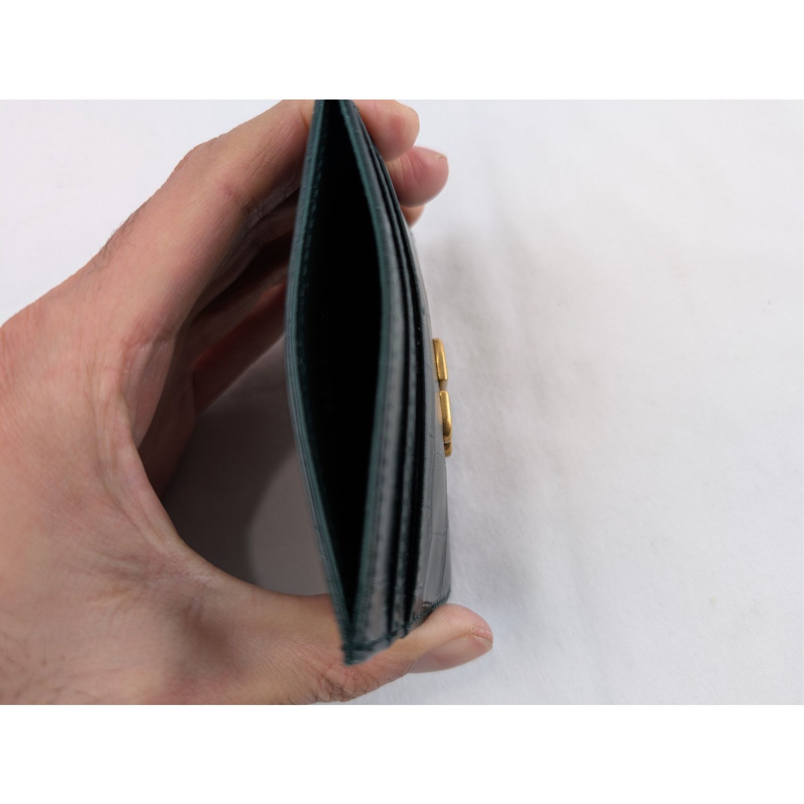Balenciaga o1rshd1 Size: OS / Puffy Croc Embossed Monaco Card Holder Size ONE SIZE - 7 Thumbnail