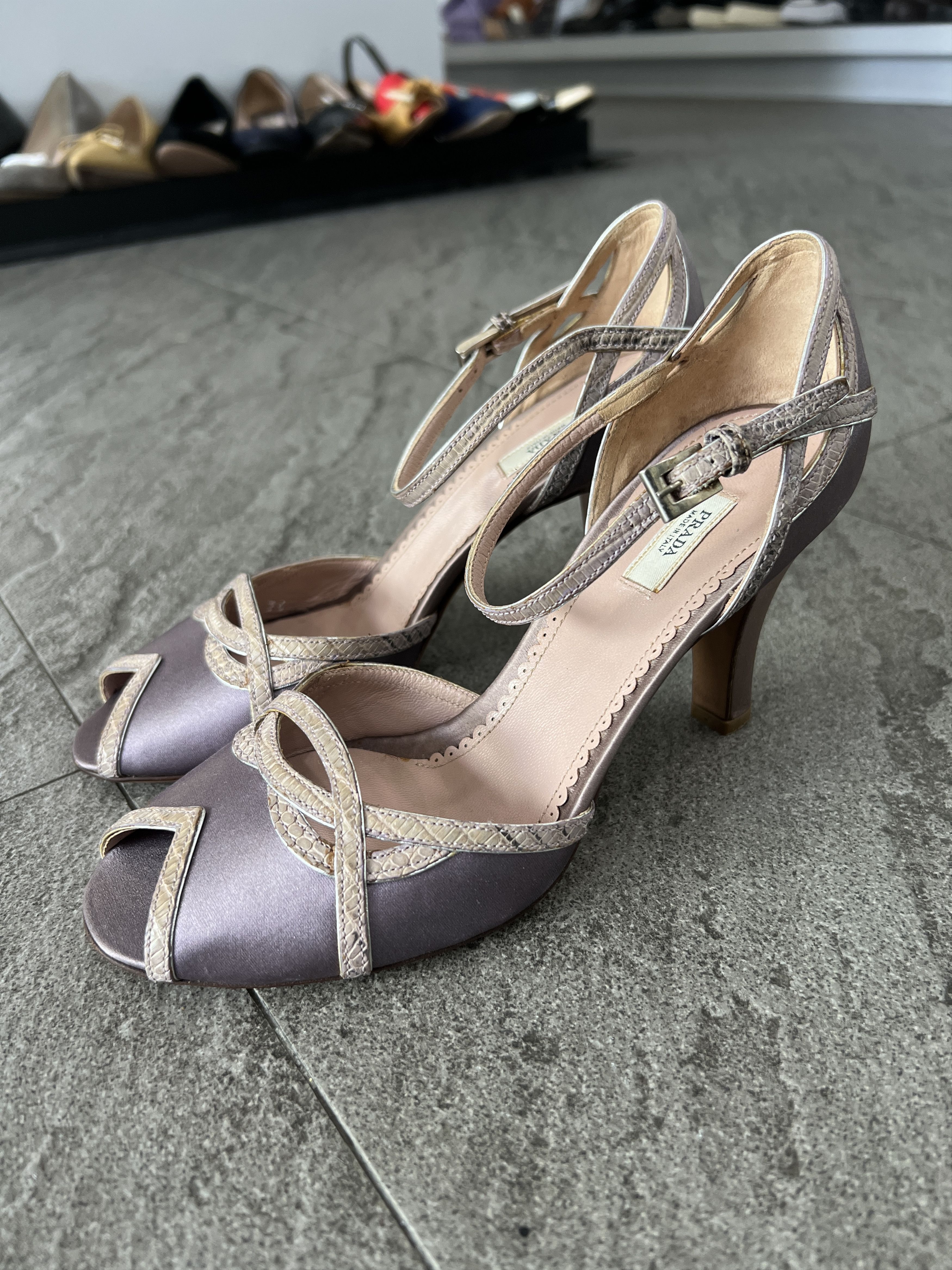 Prada Prada Satin Ankle Strap Heels Lavender Pink 35 Size US 5 / IT 35 - 3 Thumbnail