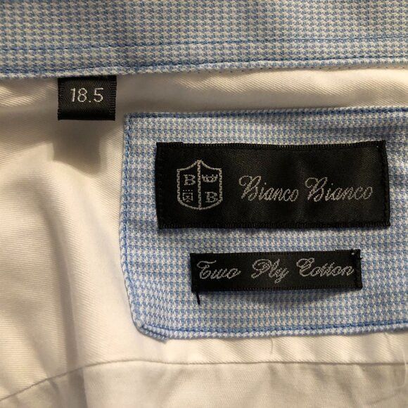 Other Bianco bianco men's white cotton casual shirt size: 18 1/2" Size US XXL / EU 58 / 5 - 9 Thumbnail
