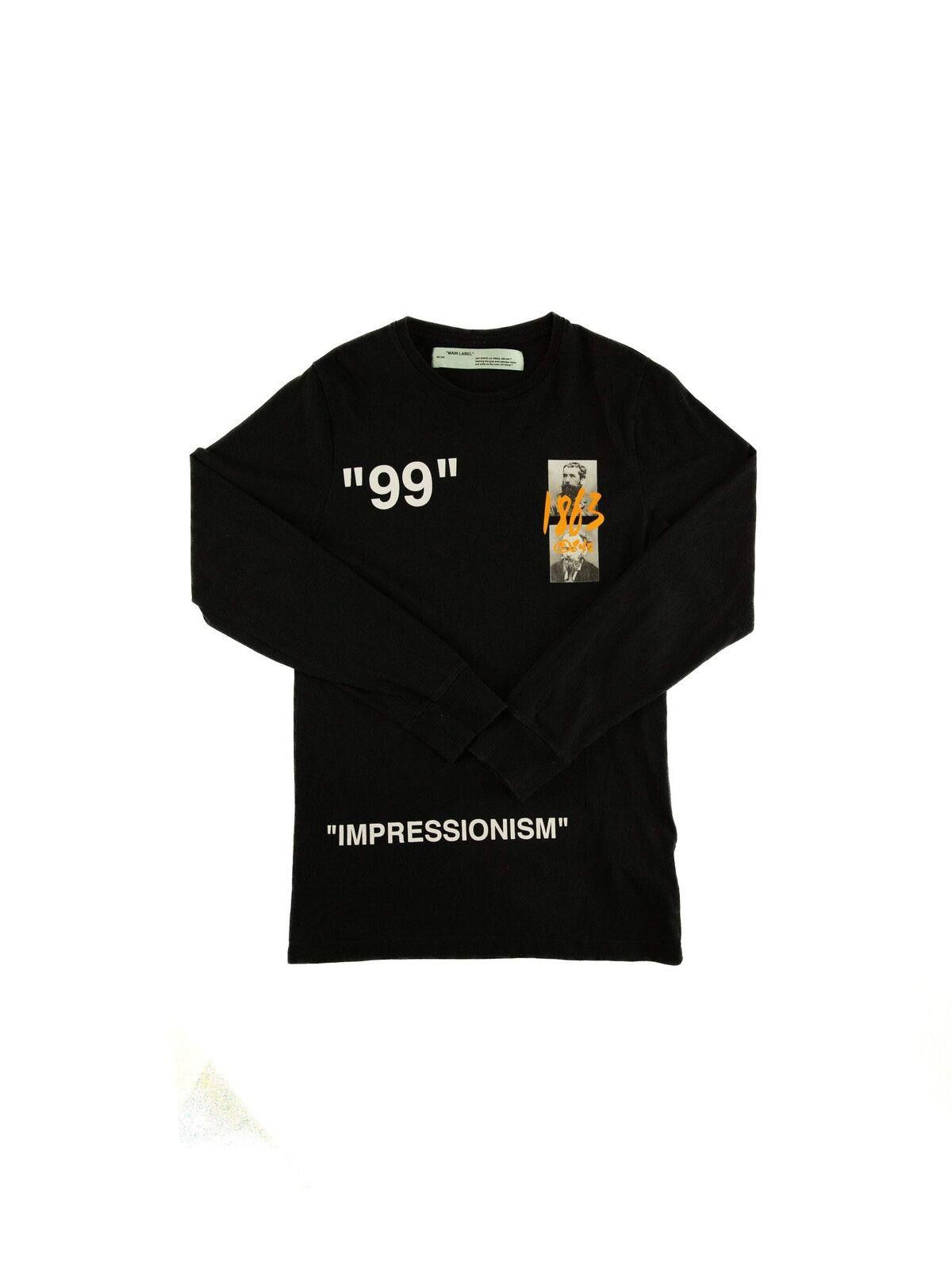 Off-White Mens Impressionism Long Sleeve T Shirt Small Black