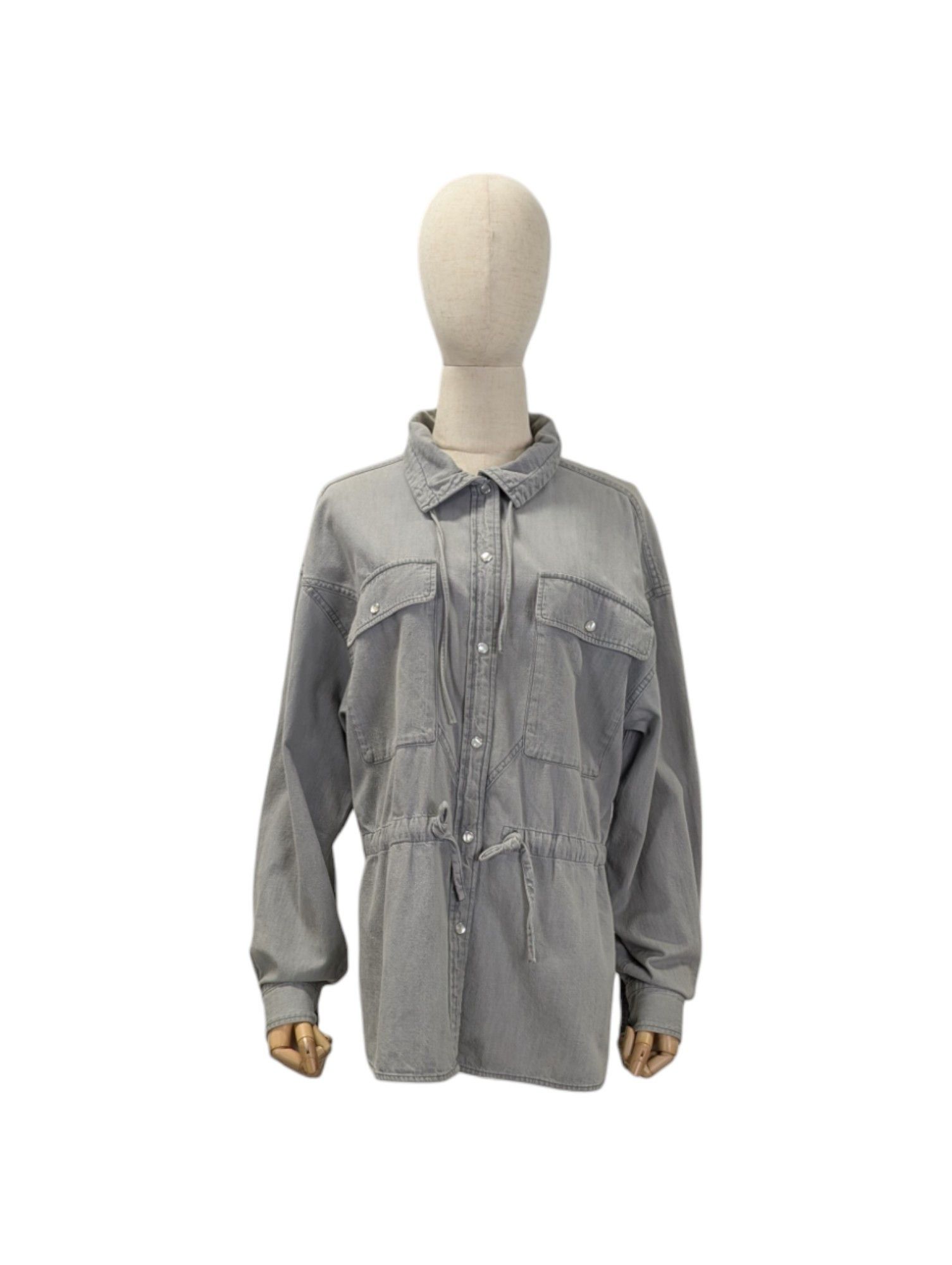 Isabel Marant Etoile Washed Grey Madras Shirt Size XS / US 0-2 / IT 36-38 - 1 Thumbnail