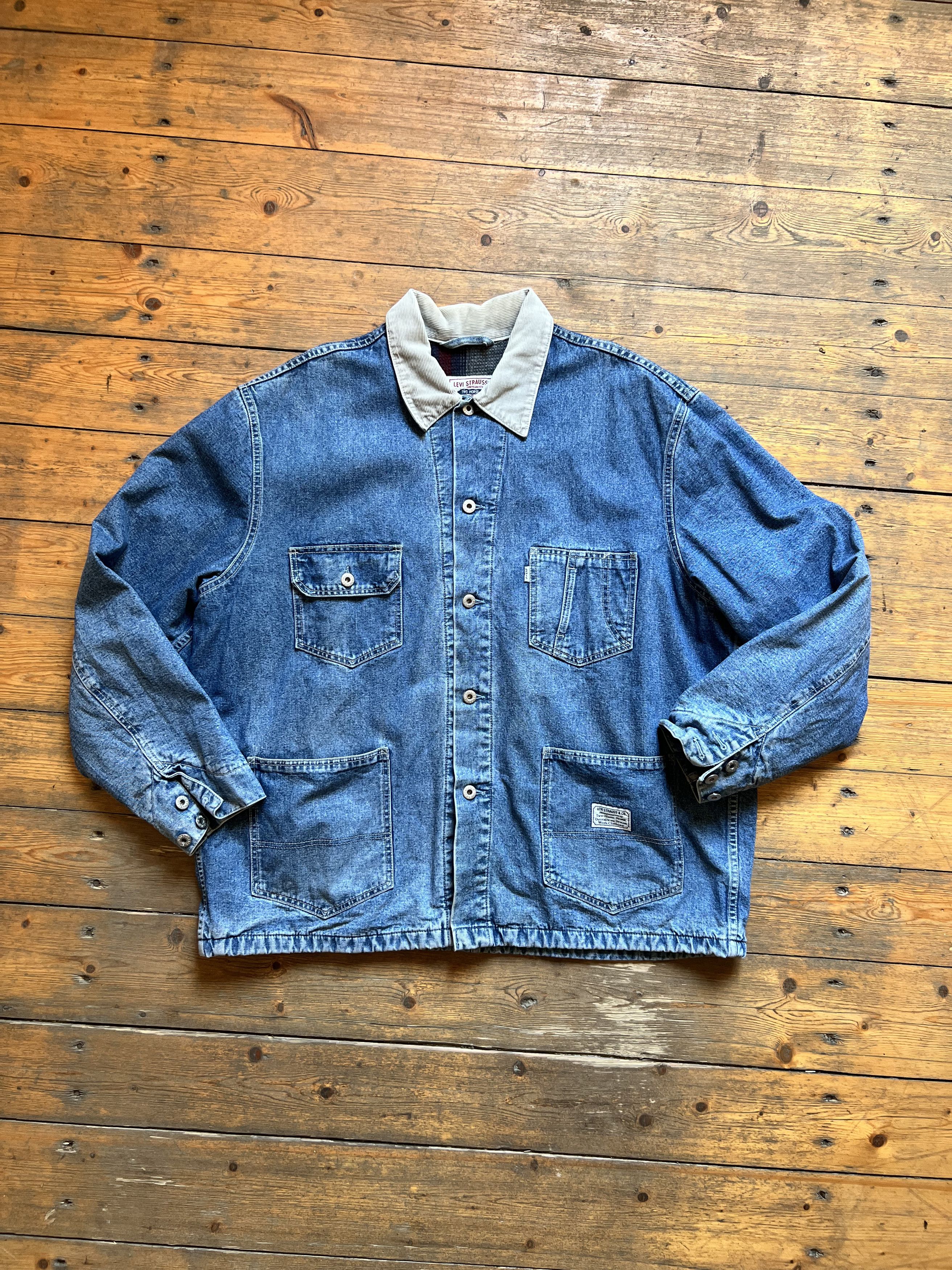 Levi's Vintage Clothing Levis Vintage Trucker Parka Heavy Denim 1960s Jacket Size US XXL / EU 58 / 5 - 4 Thumbnail