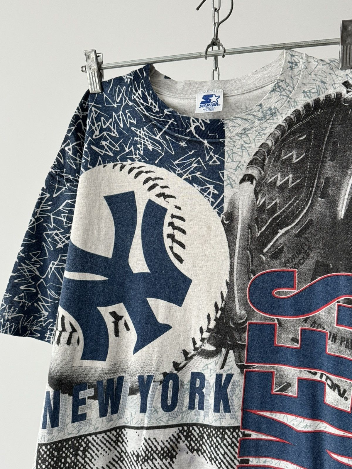MLB × Starter × Vintage Vintage 90s MLB New York Yankees Over Printed T-Shirt Size US L / EU 52-54 / 3 - 2 Thumbnail