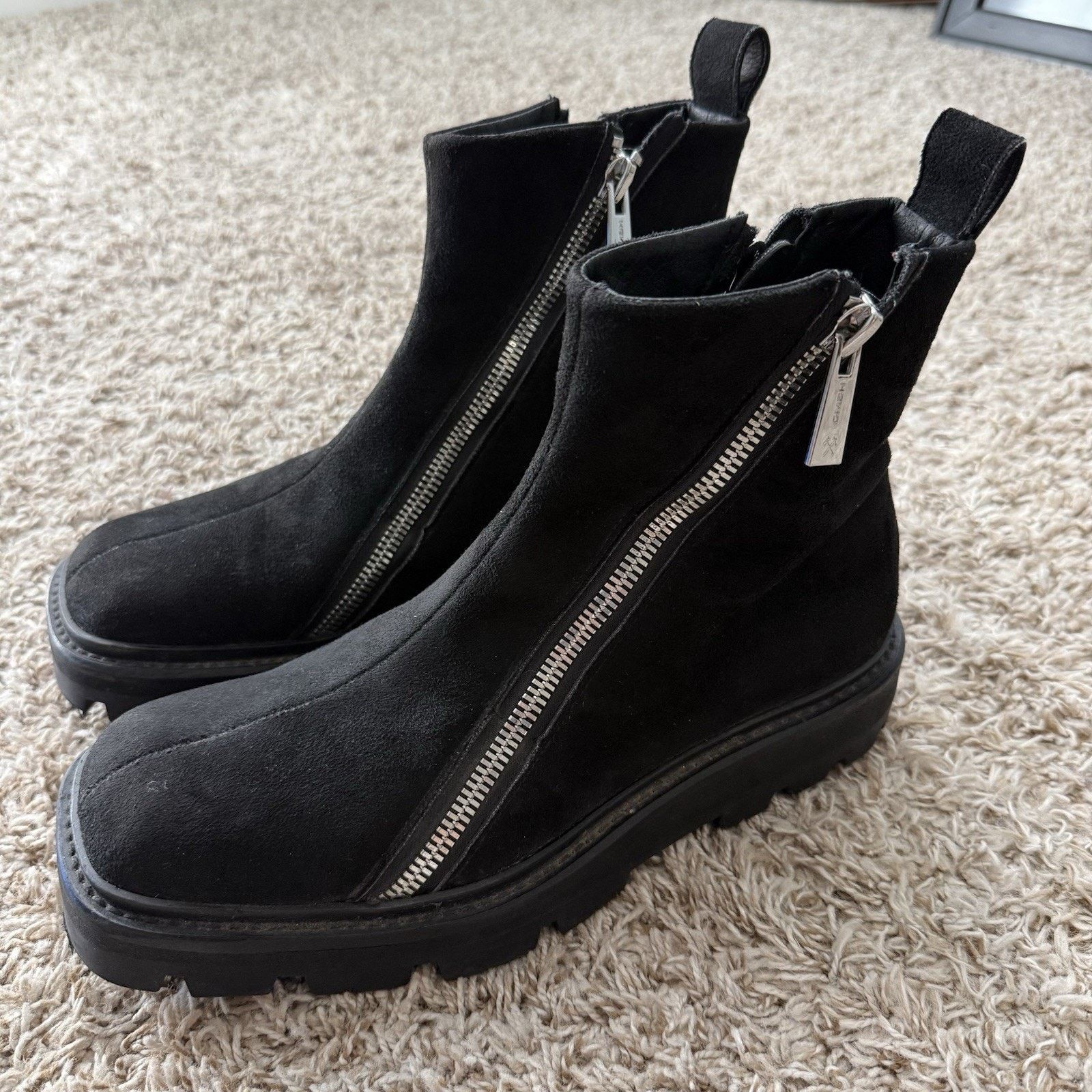 GmbH GmbH Selim Biker Boots Black Suede Double Zip Square Size 43 Size US 9.5 / EU 42-43 - 13 Thumbnail