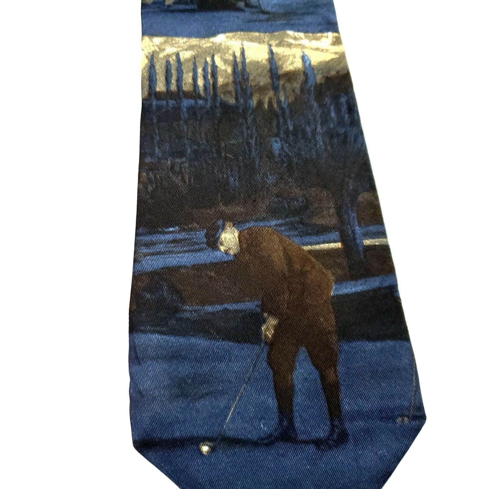 Vintage JL Roberts Silk Tie Golf Novelty Print Blue Size ONE SIZE - 2 Thumbnail