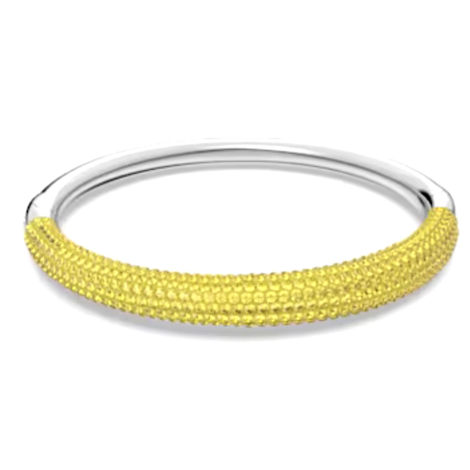 Swarovski Atelier Tigris bangle Yellow, Rhodium plated L